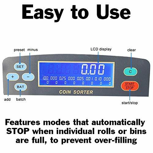 Electronic USD Coin Sorter and Counter, LCD Display, Sorts 270 Coins Per Minute