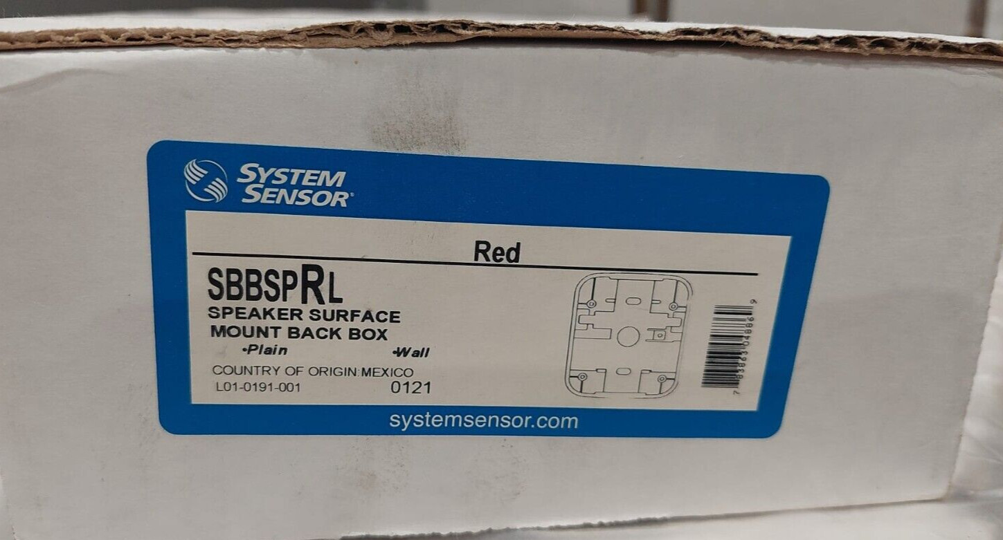 LOT OF 10 – System Sensor SBBSPRL Wall Speaker Surface Mount Back Box – Red P5
