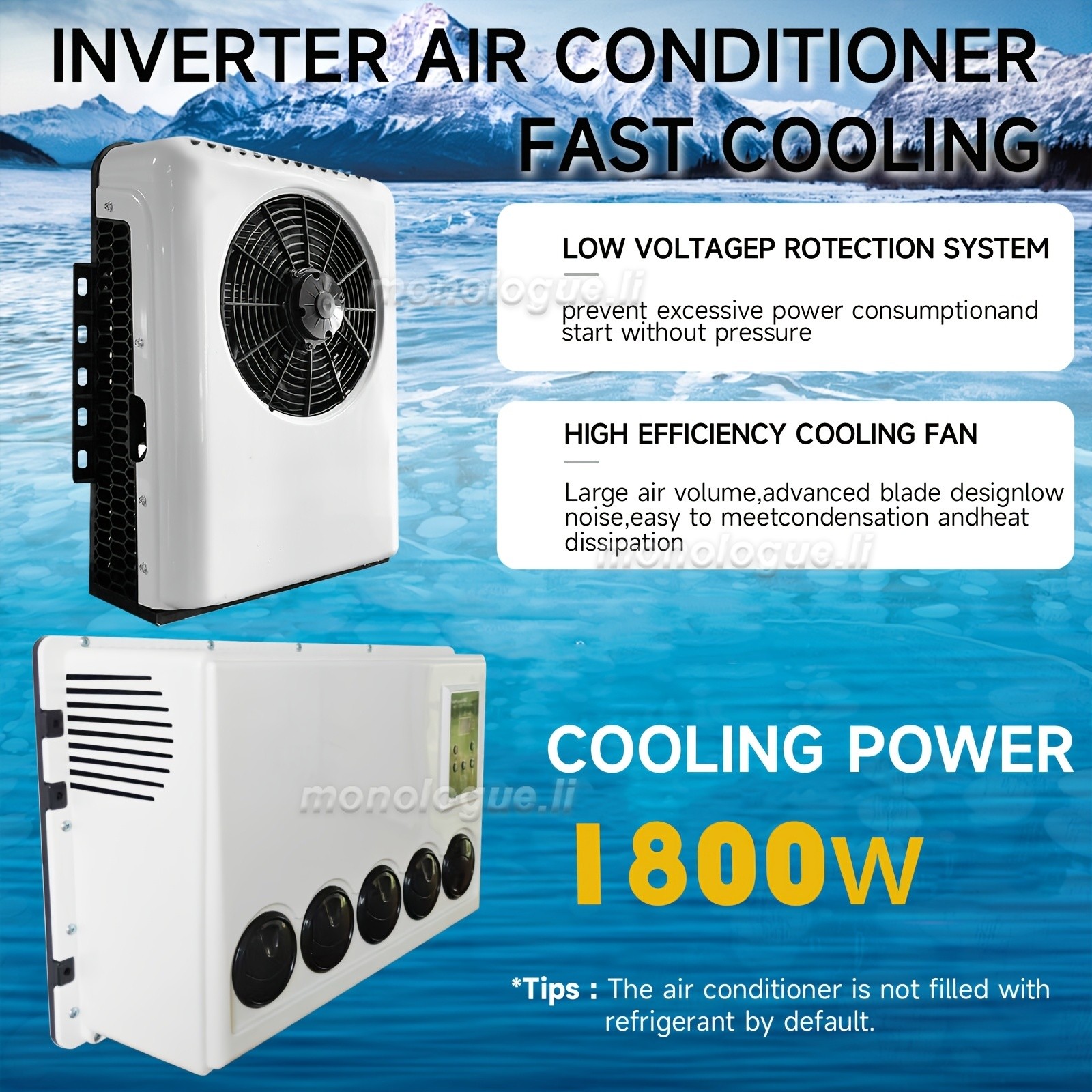 12V DC 12000 BTU Split Parking Air Conditioner Fast Cooling for RV Truck Vans US