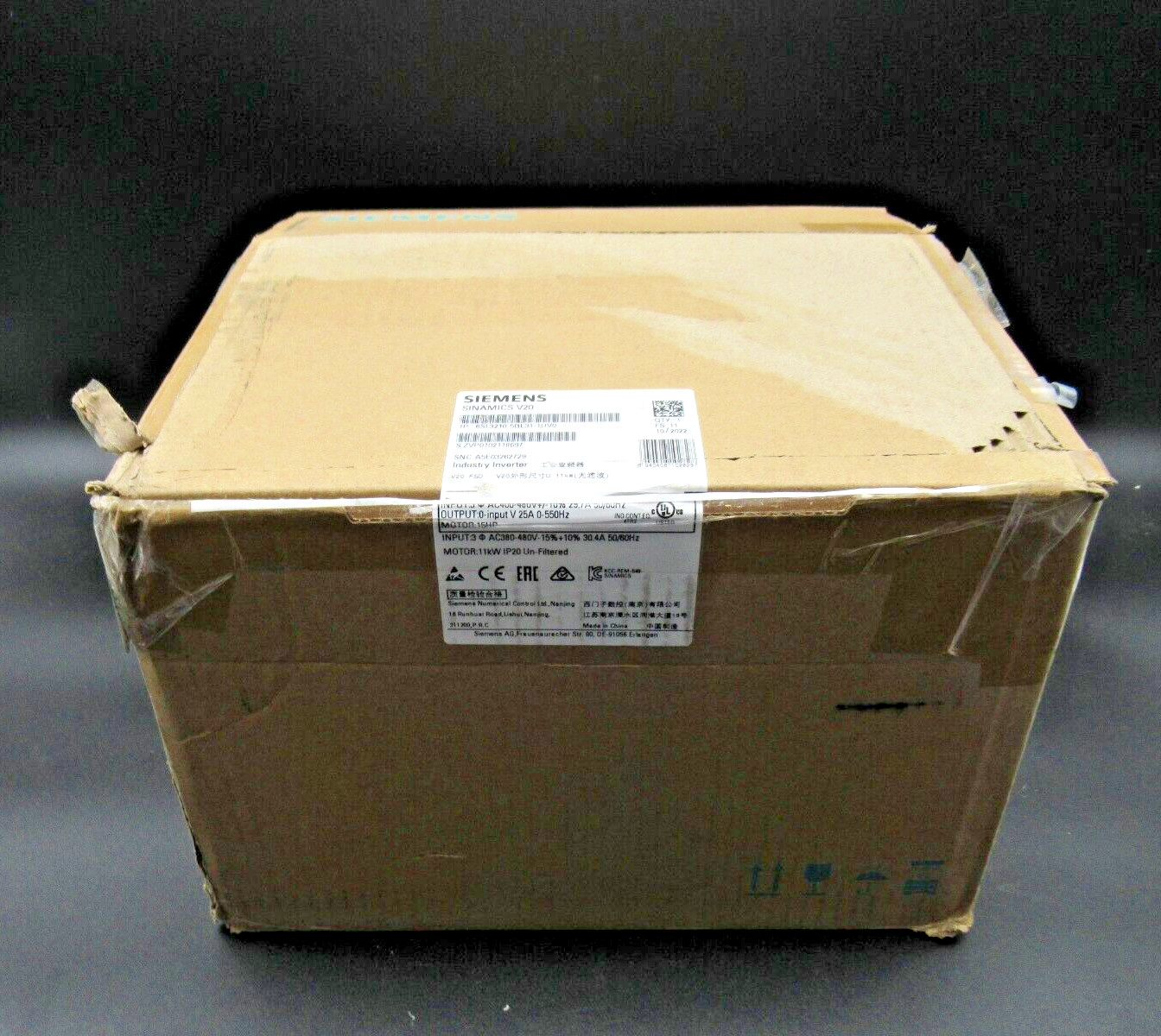 *US SELLER* SIEMENS 6SL3210-5BE31-1UV0 Sinamics V20 VFD 3AC 400V GENUINE *NEW*