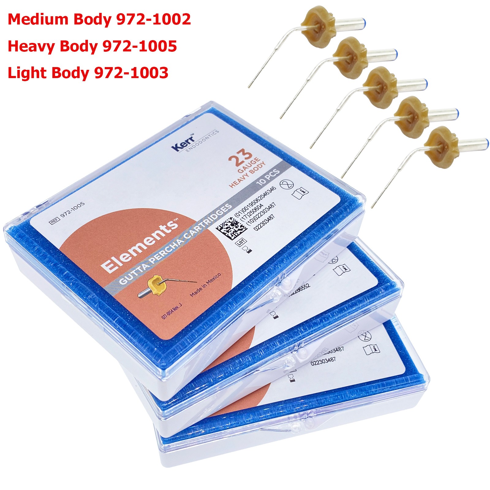 Kerr SybronEndo Gutta Percha 23/25 Gauge Cartridge Elements Obturation 10Pcs/pk