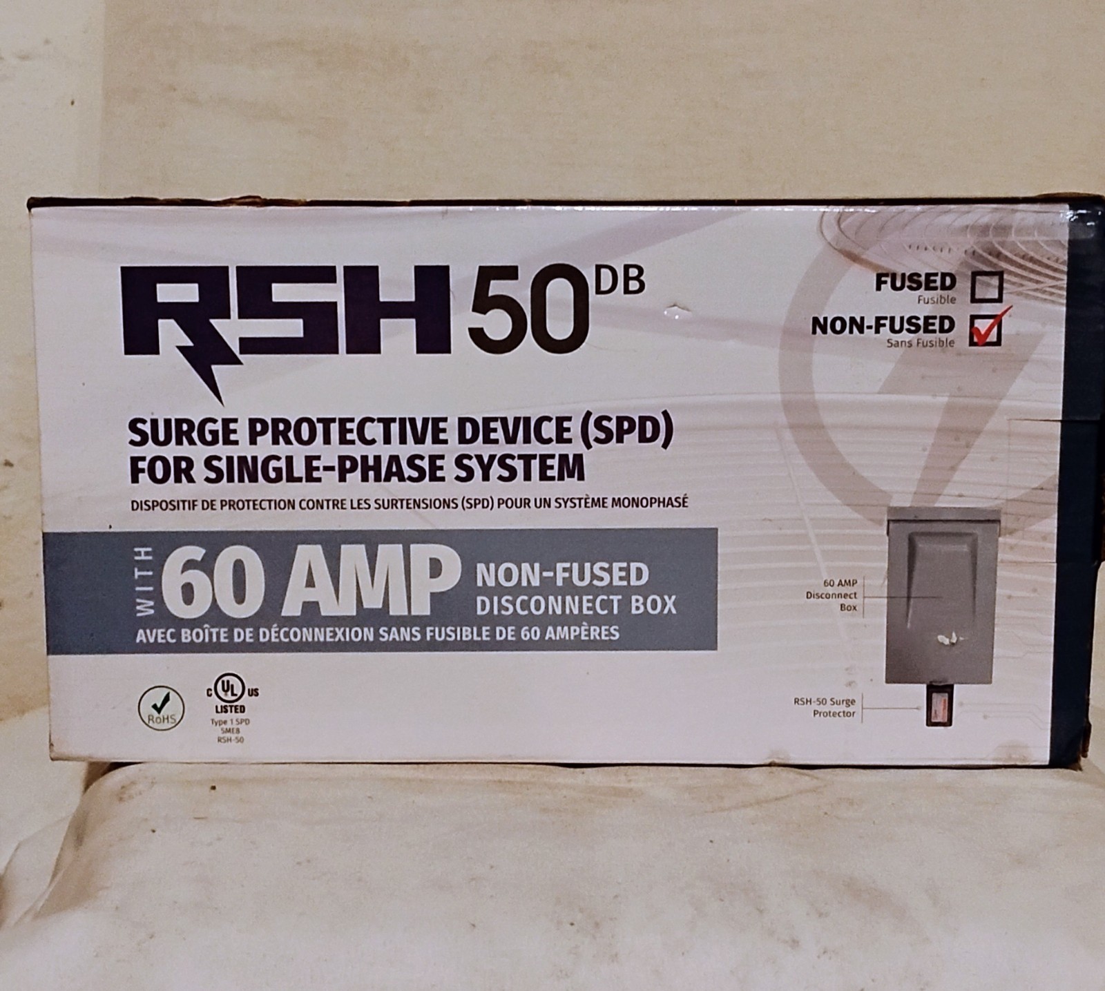 RSH RSH50DB Surge Protective Device SPD 1-Phase 60A Non-Fused