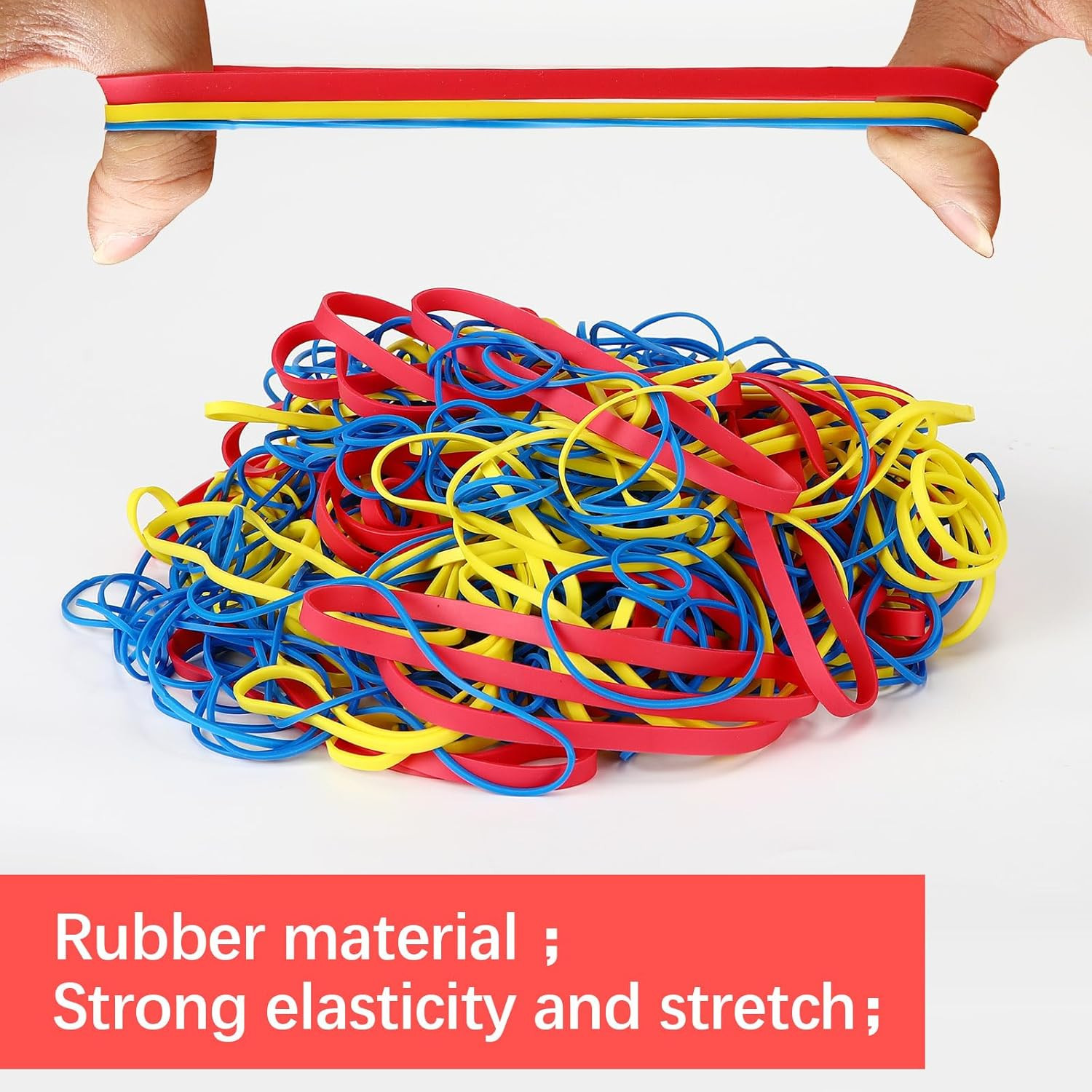 Assorted Rubber Bands Bulk Pack Mixed Sizes Colors 405 Pcs