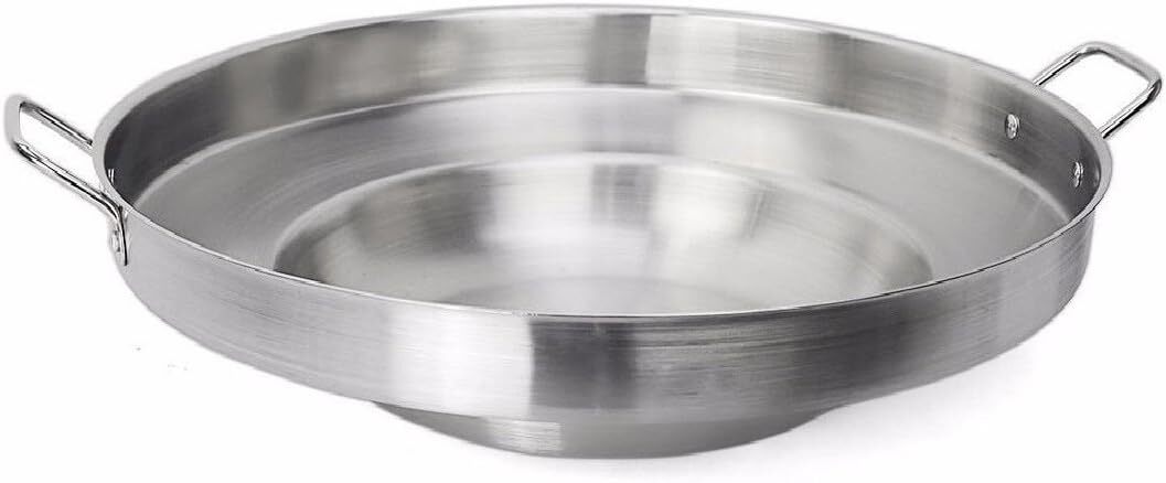 New 23″ Large Mexican Stainless Steel Style Wok Comal Cazo Griddle Fry Pan