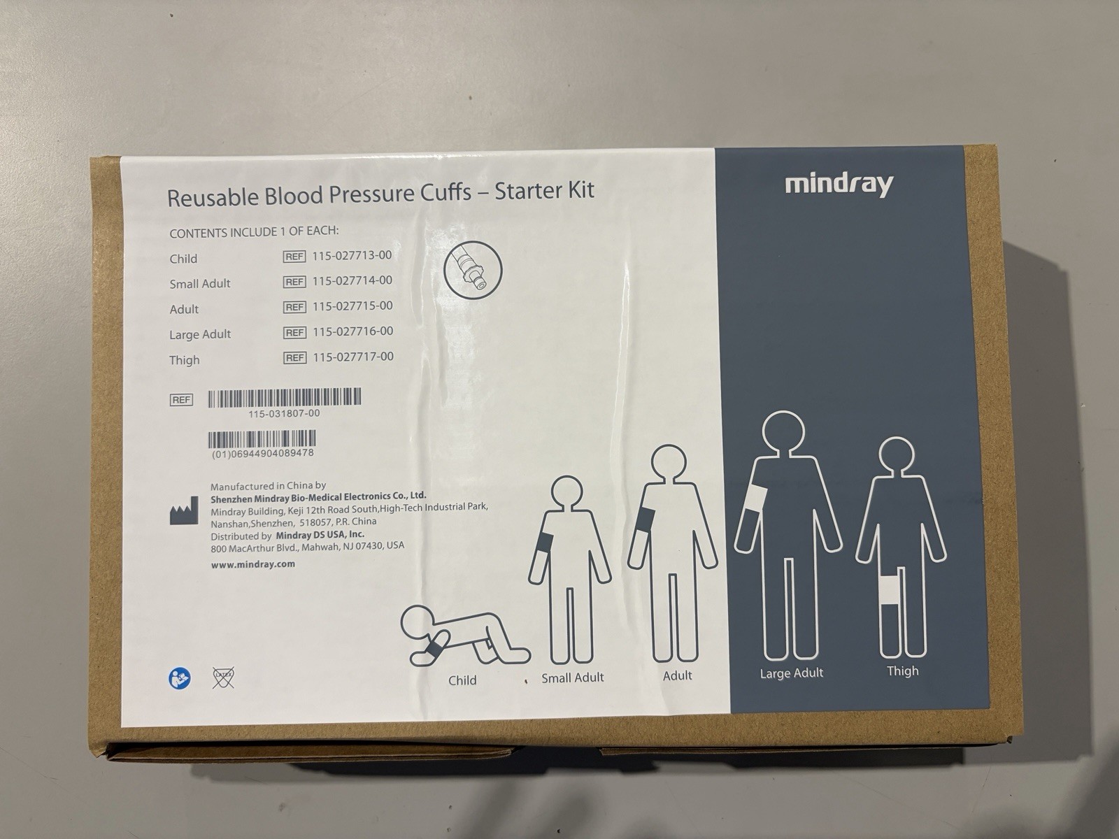 Mindray 115-031807-00 Reusable Blood Pressure Cuff Starter Kit – 5 Sizes