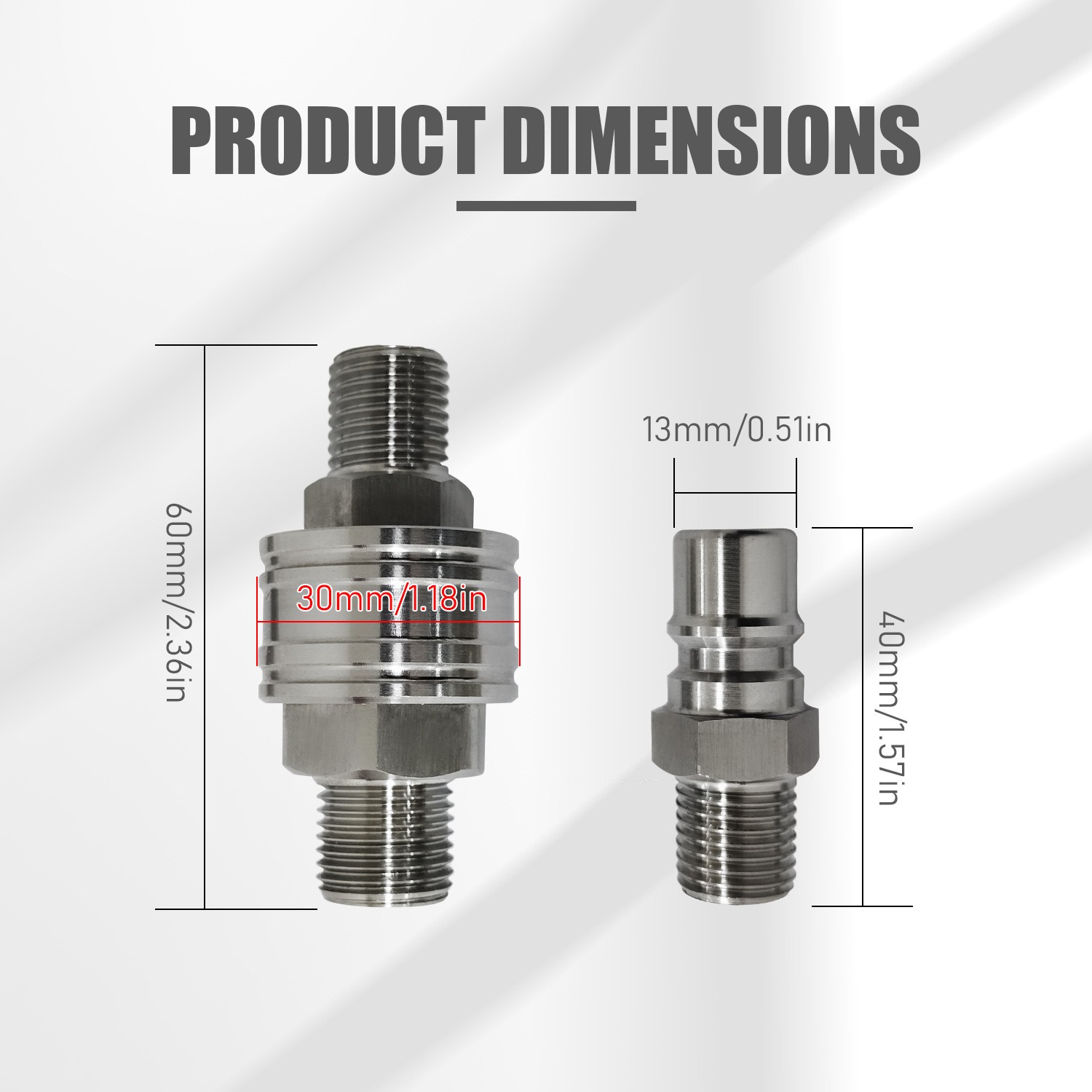 M16-M14 Hydraulic Attachment Fittings Quick Connect Adapters For Mini Excavator