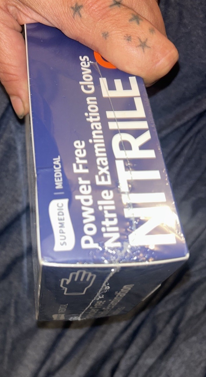 Supmedic Nitrile Powder-Free Examination Gloves, Large (L) 100 Count