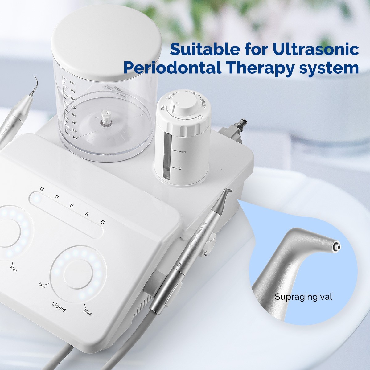 Dental Ultrasonic Scaler 30kHz Wireless Foot Switch Touch Panel Auto Tuning