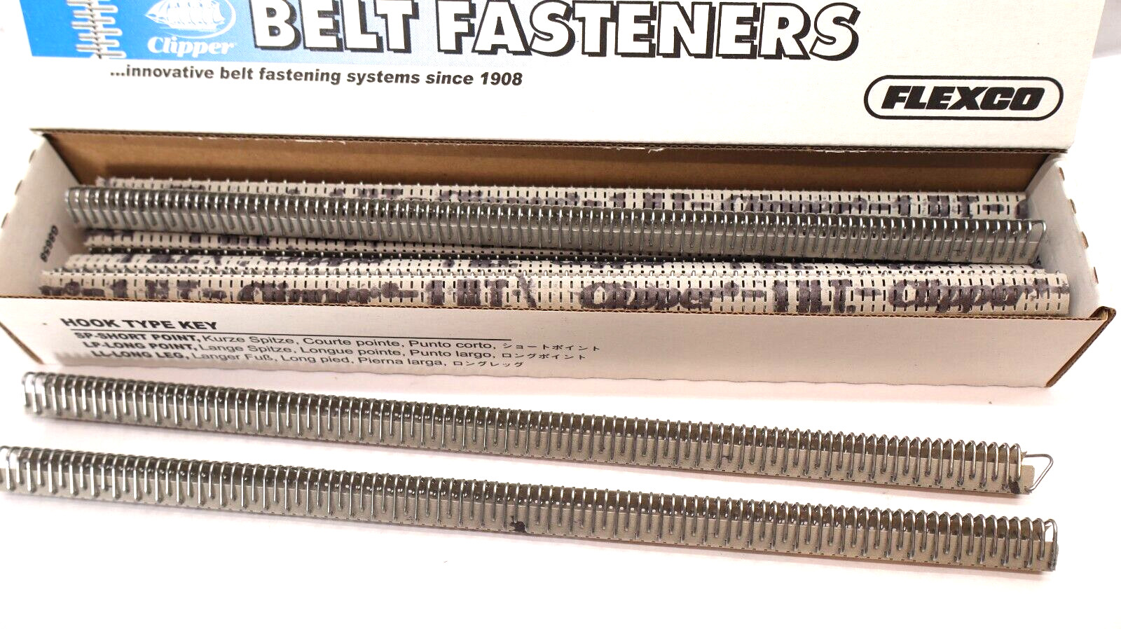 (Box of 12) CLIPPER 12-12″ 300mm Belt Fasteners 02242 1 HT 12 High Tensile NEW