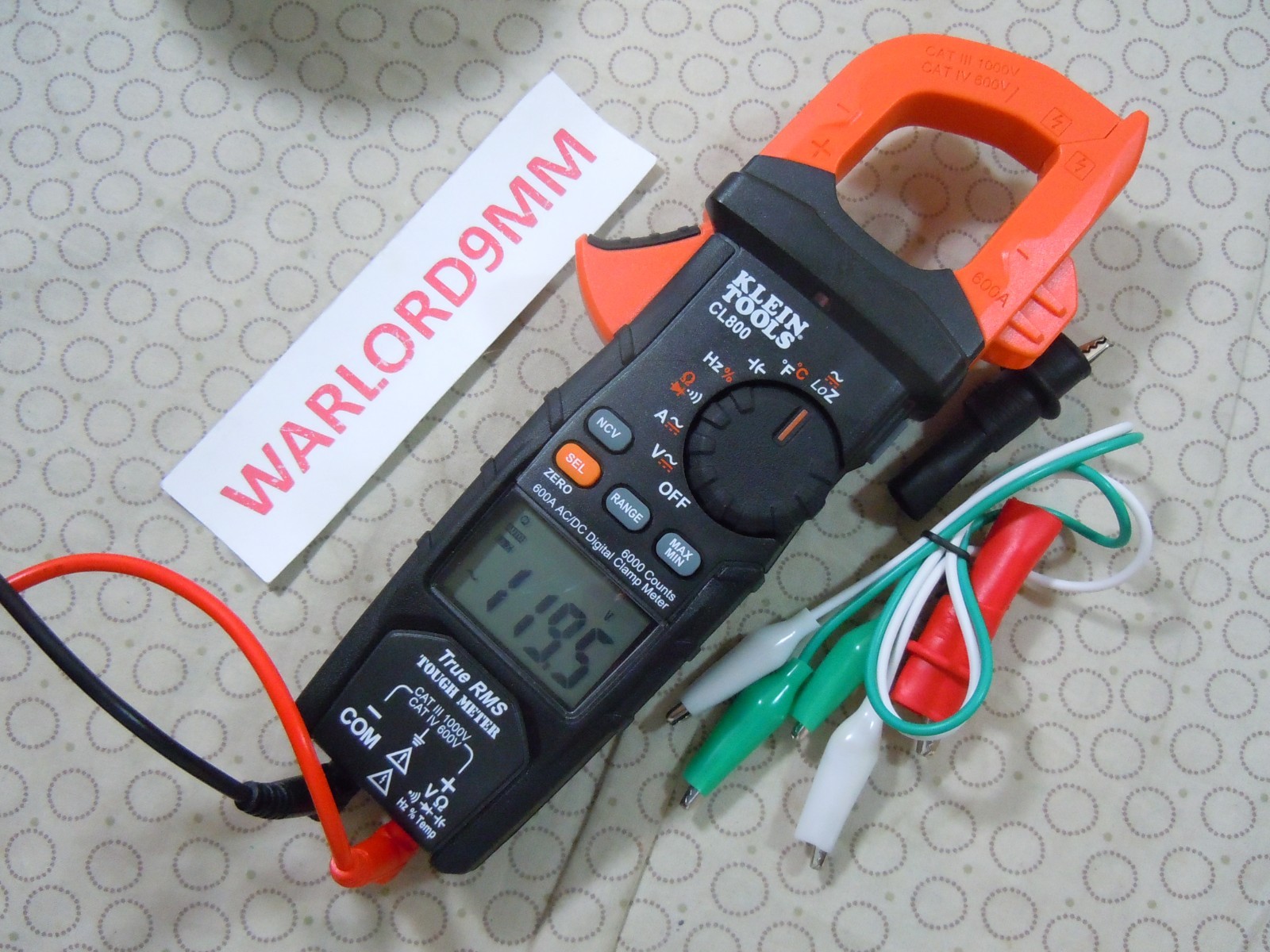 KLEIN TOOLS CL800 TRMS CLAMP METER WITH ACCESSORIES – 0208259.