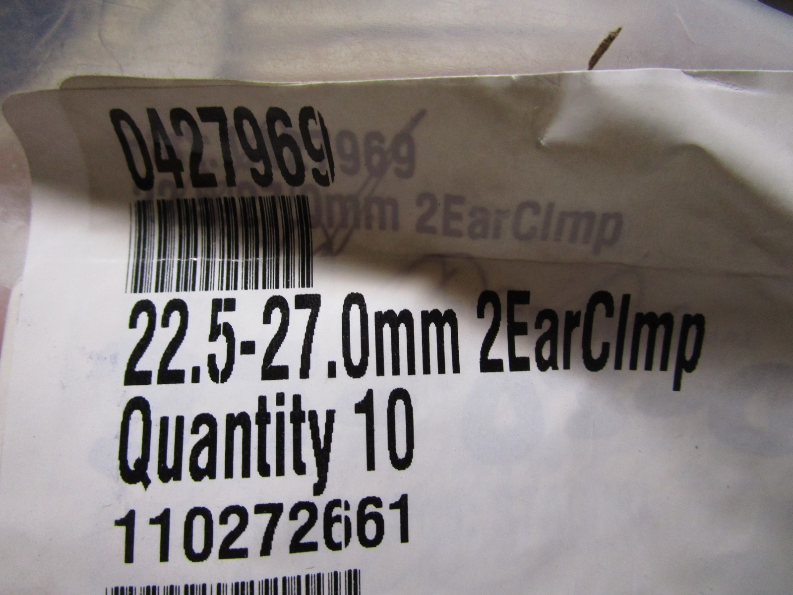 22.5mm to 27.0mm Diameter Carbon Steel 2-Ear Ear Clamp QTY 11
