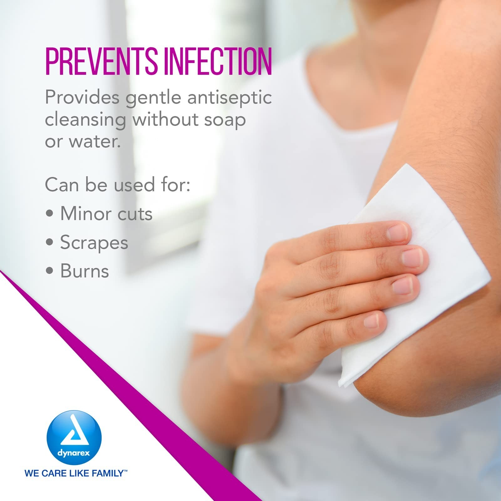 Dynarex BZK Antiseptic Towelettes – 5″x7″ – With Benzalkonium Chloride Formul…