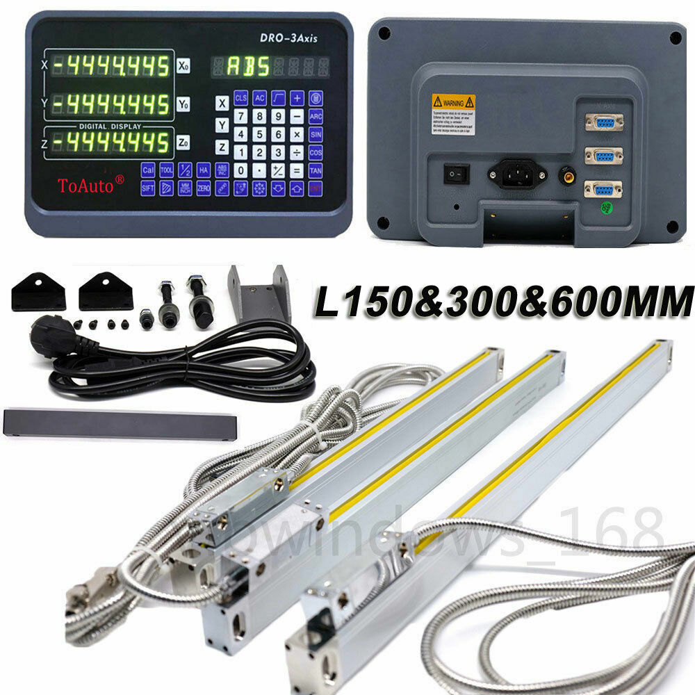 3Axis Digital Readout DRO display 5µm TTL Linear Glass Scale Encoder 6″ 12″ 24″