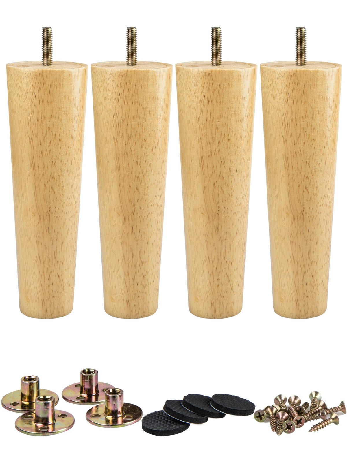 La Vane 6 inch / 15cm Solid Wood Furniture Legs – 4PCS – 6″ / 15cm, Tapered