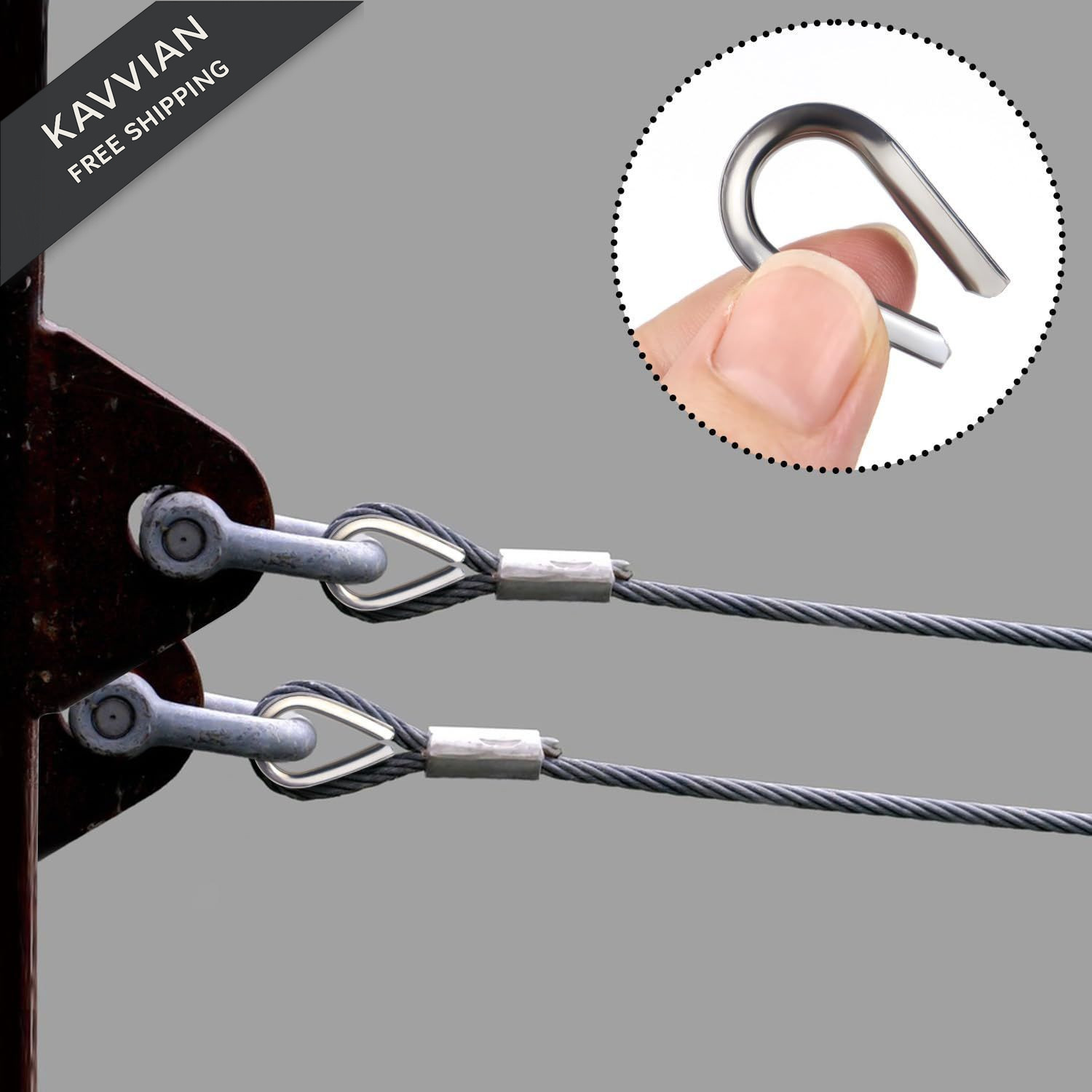 50 Pack Wire Rope Thimble 304 Stainless Steel Thimbles M3…