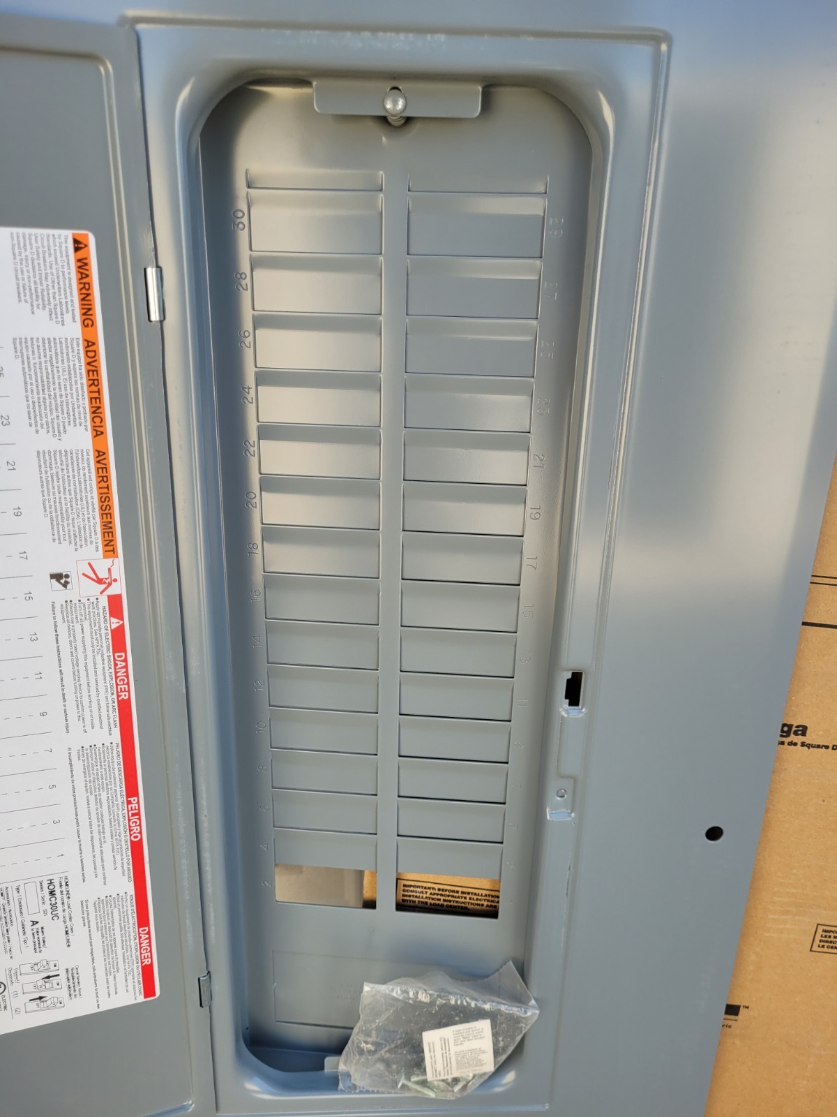 HOMC30UC Square D 30 Circuit Homeline Load Center Door – Next Day Option – New