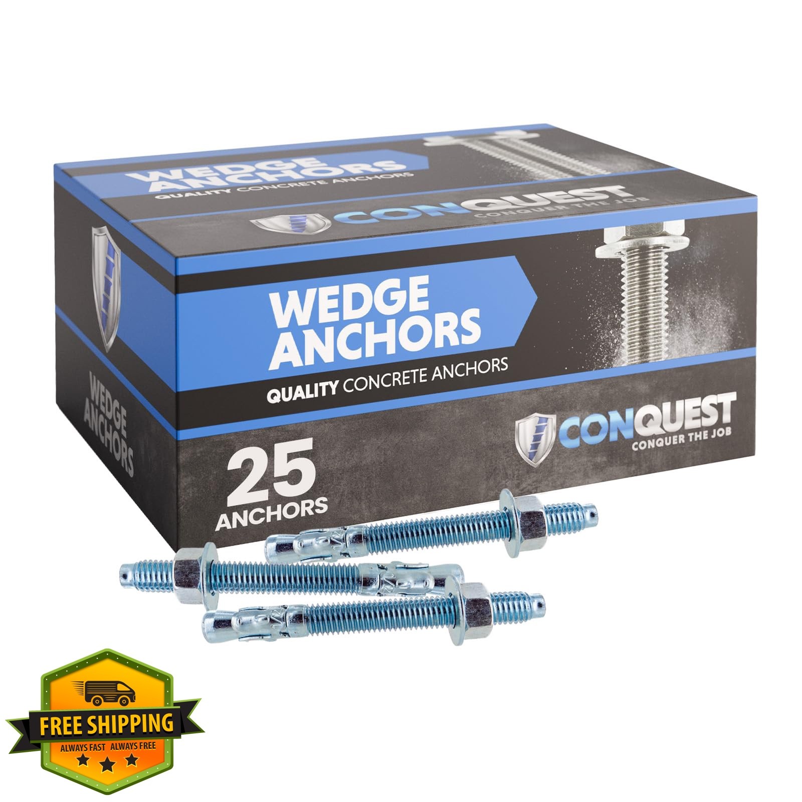 Conquest 25pk 1/2″ x 4-1/2″ Wedge Anchors