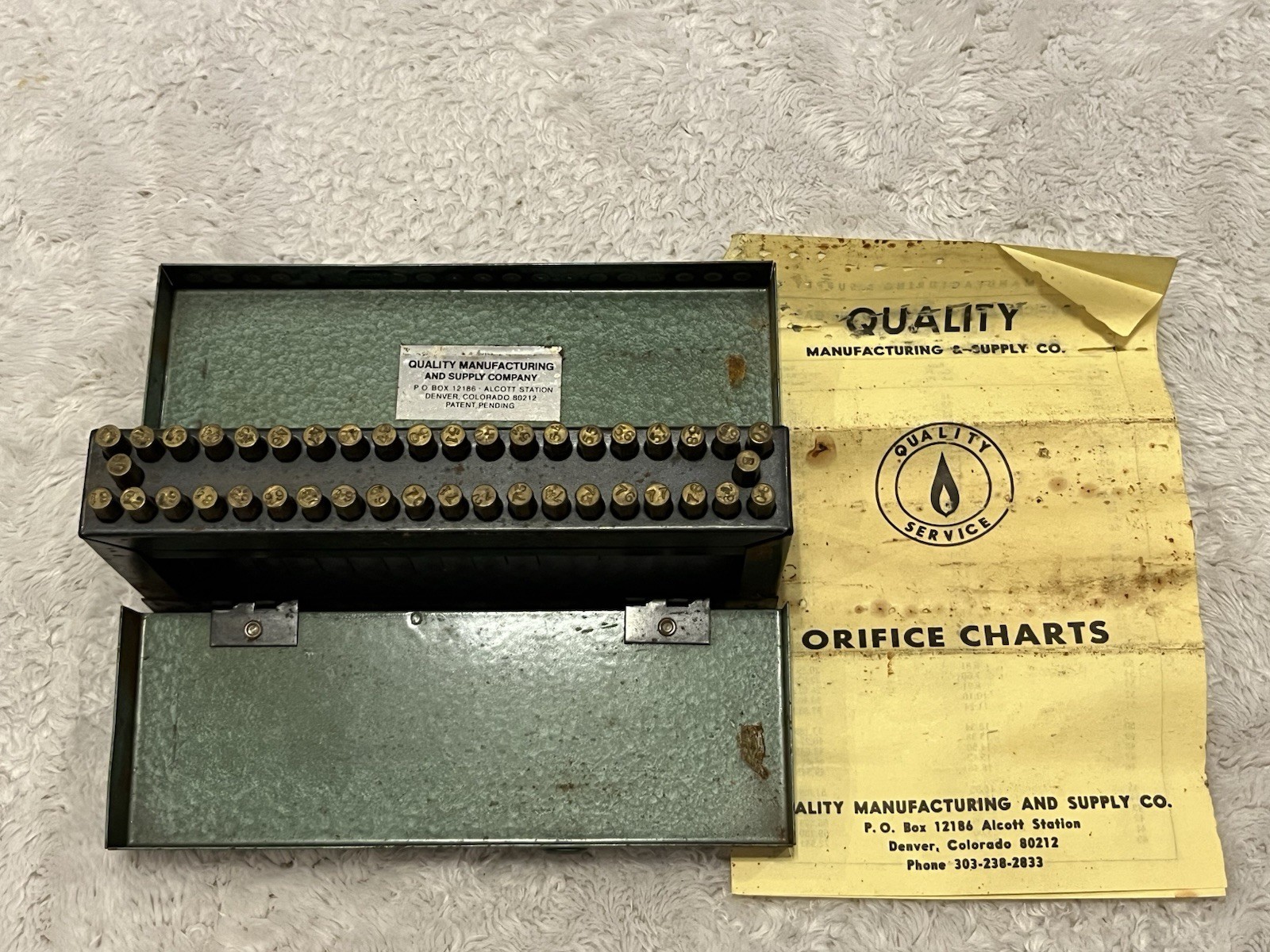 Vintage Quality Manufacturing Gauging Drill Kit #40-80 Gas Orifice Original Case