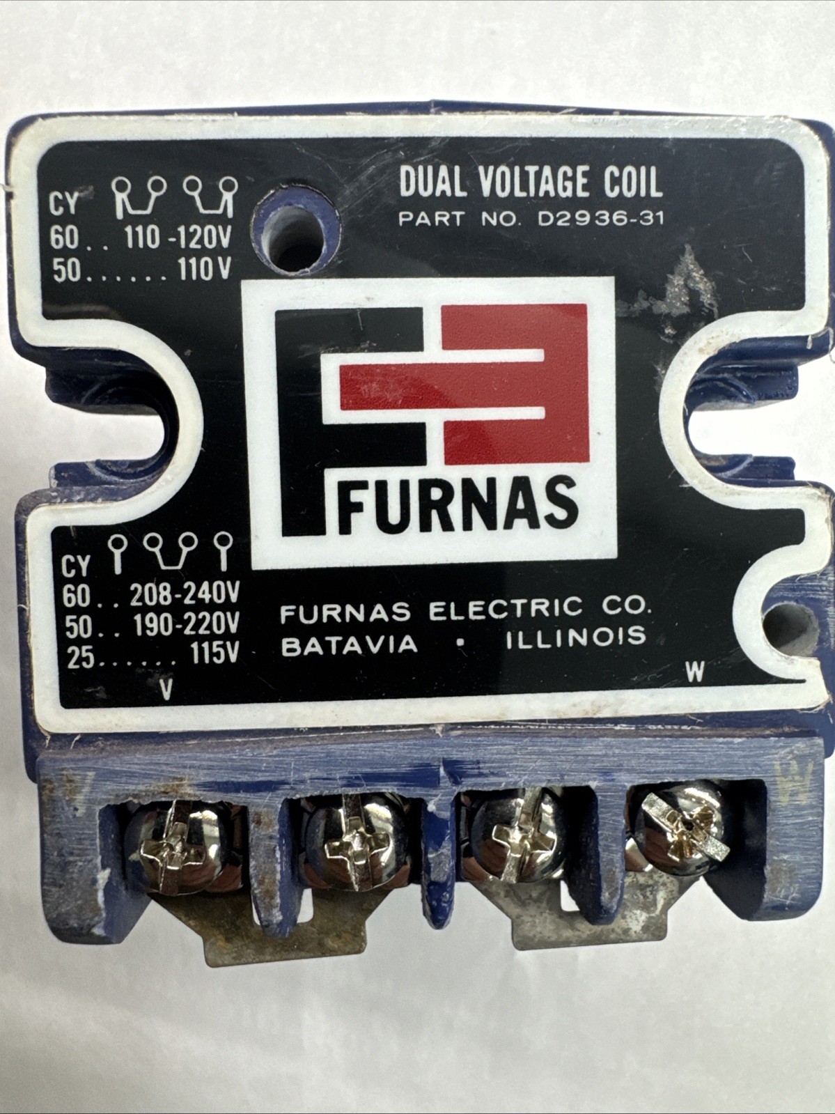 Furnas D2936-31 Dual Voltage Contactor Motor Starter Coil 110 120 208 220 240