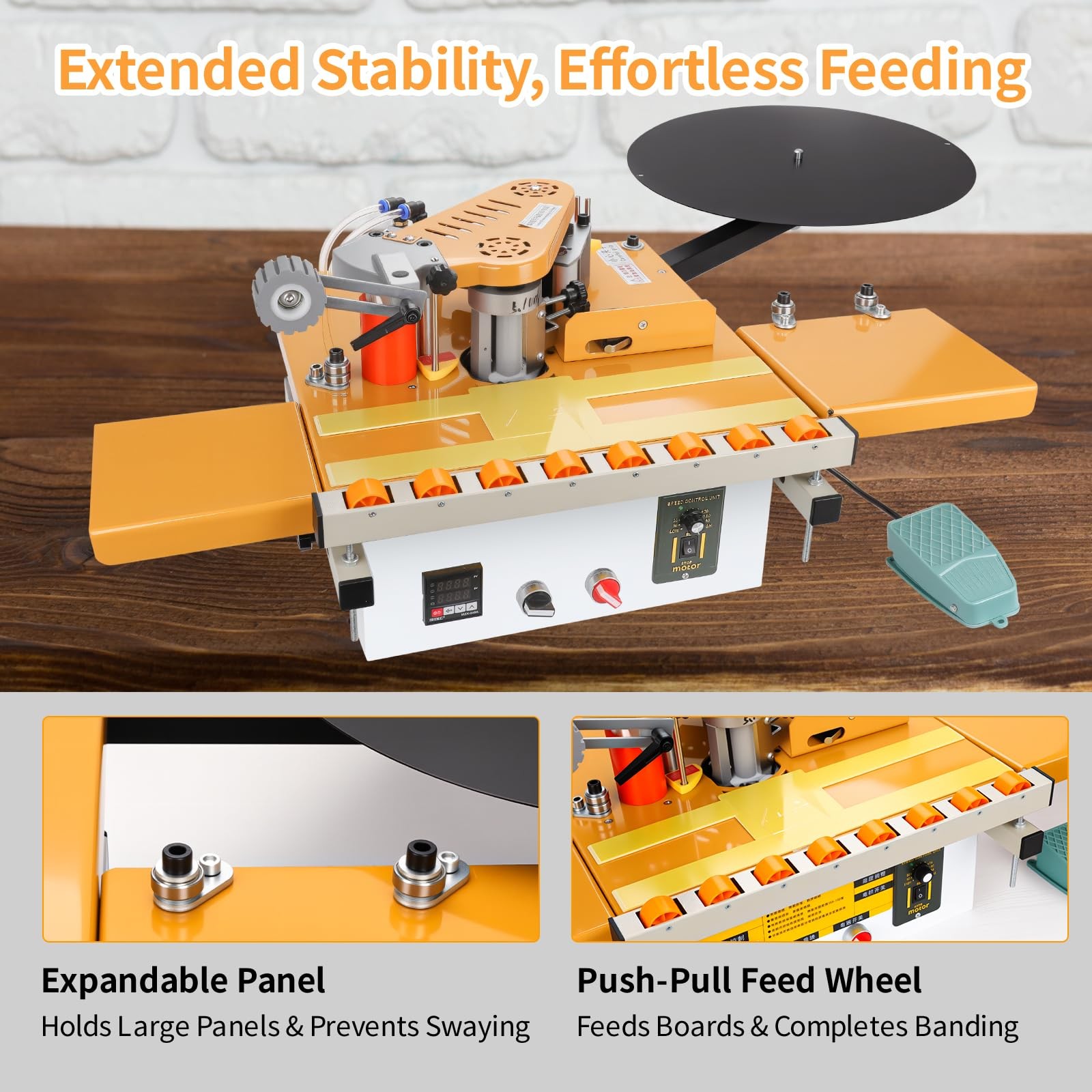 CHENNTAI Portable Edge Banding Machine, Curved and Straight General, Yellow