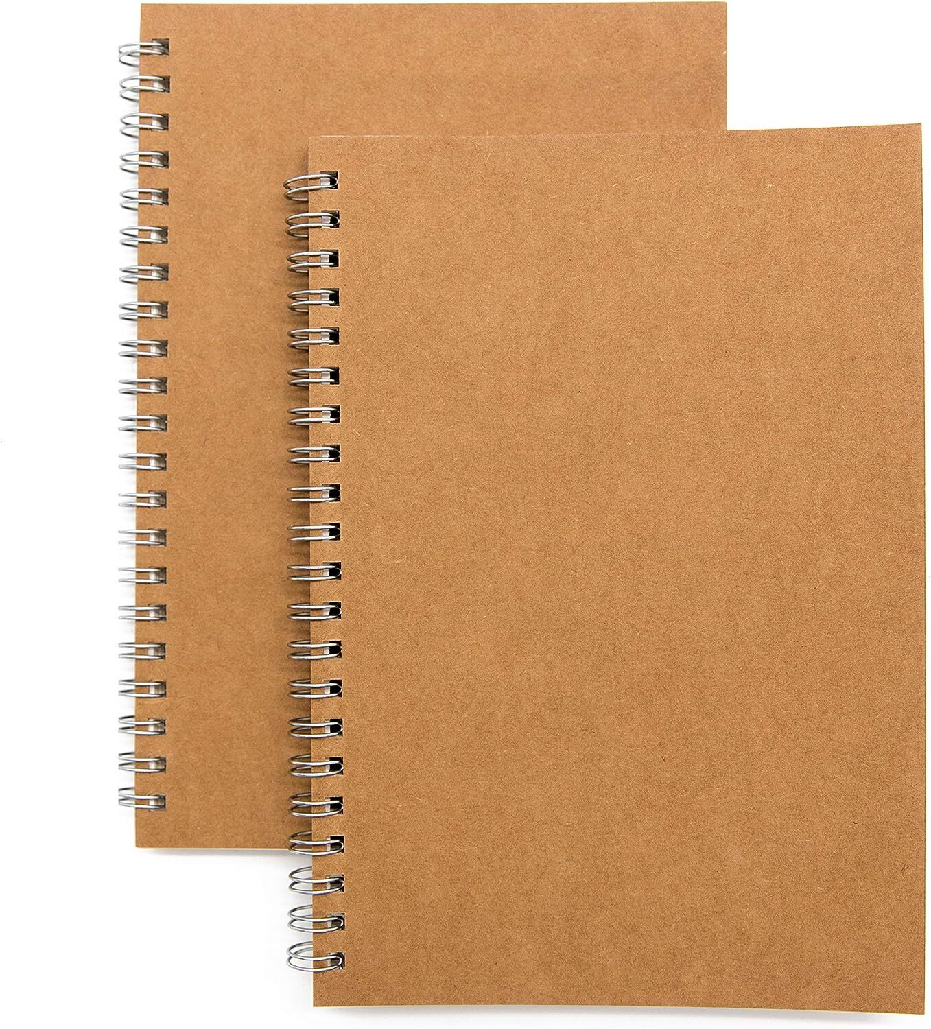 Paquete De 2 Cuadernos En Espiral Con Tapa Blanda, Cuaderno De Bocetos En Bla…