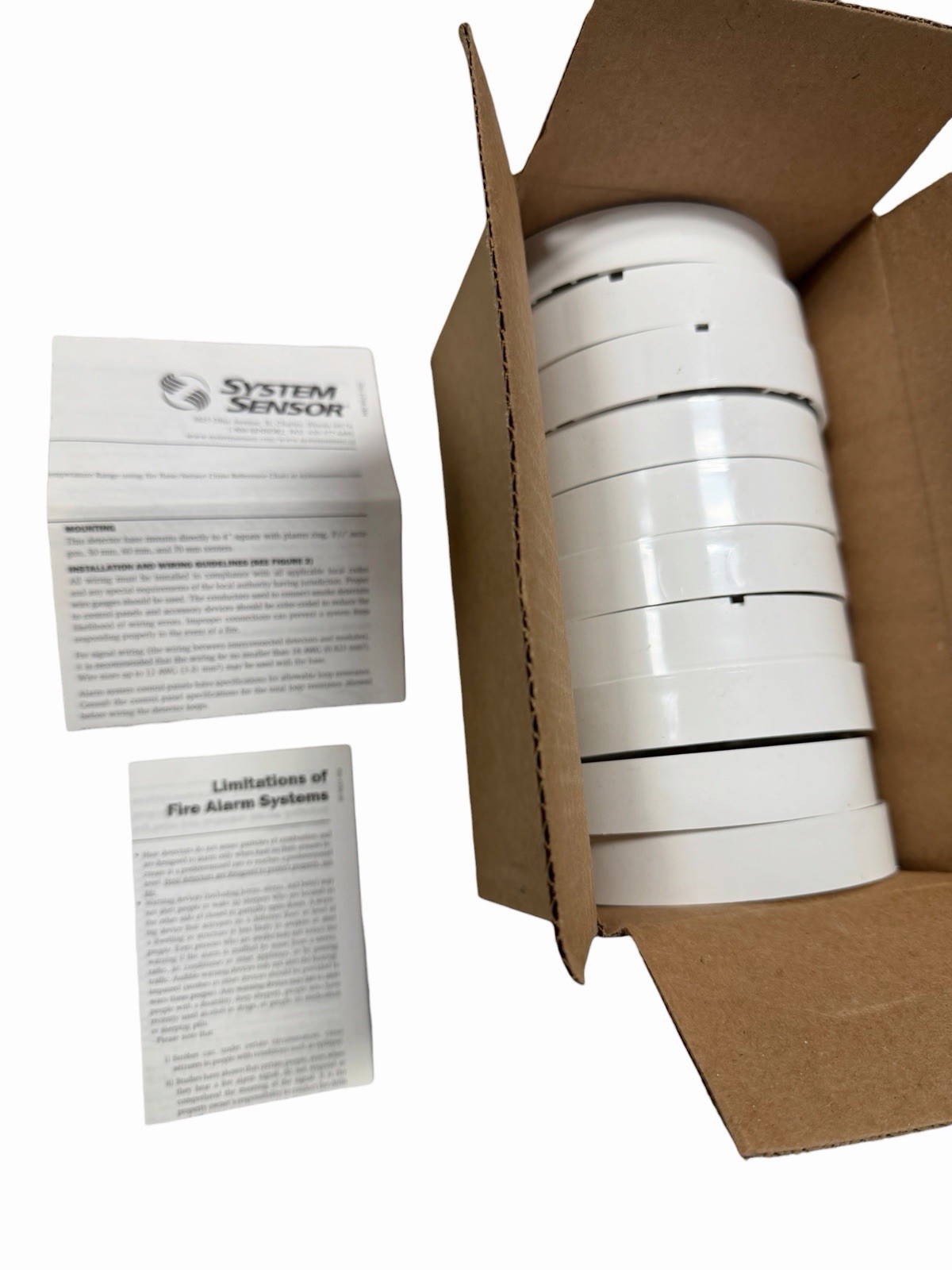B501-WHITE-BP System Sensor, 10-Pack, Flangeless Intelligent Plug-In Base NEW