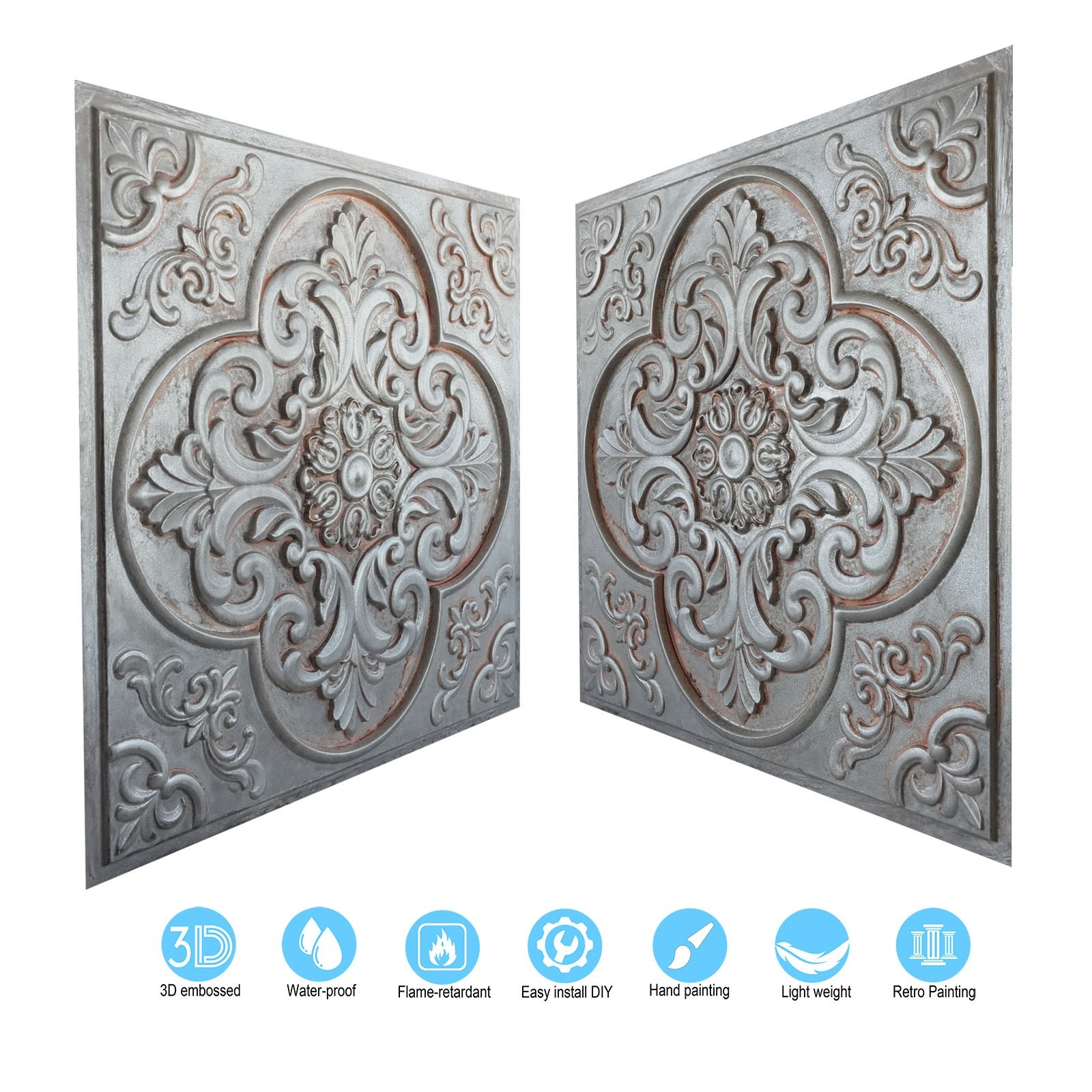 Decorative ceiling tile Emboss interior wall panel for Nightclub PL88 10Pcs