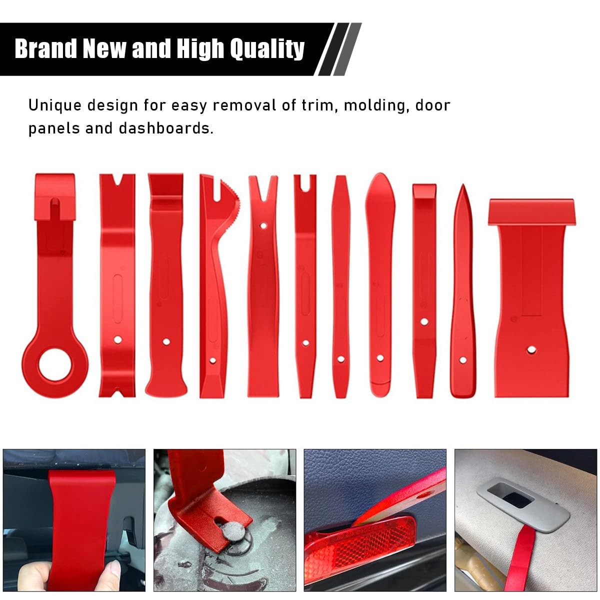 Suvnie 19PCS Trim Removal Tool Set, Car Panel Door 12.6×9.45×1.97 inches, Red