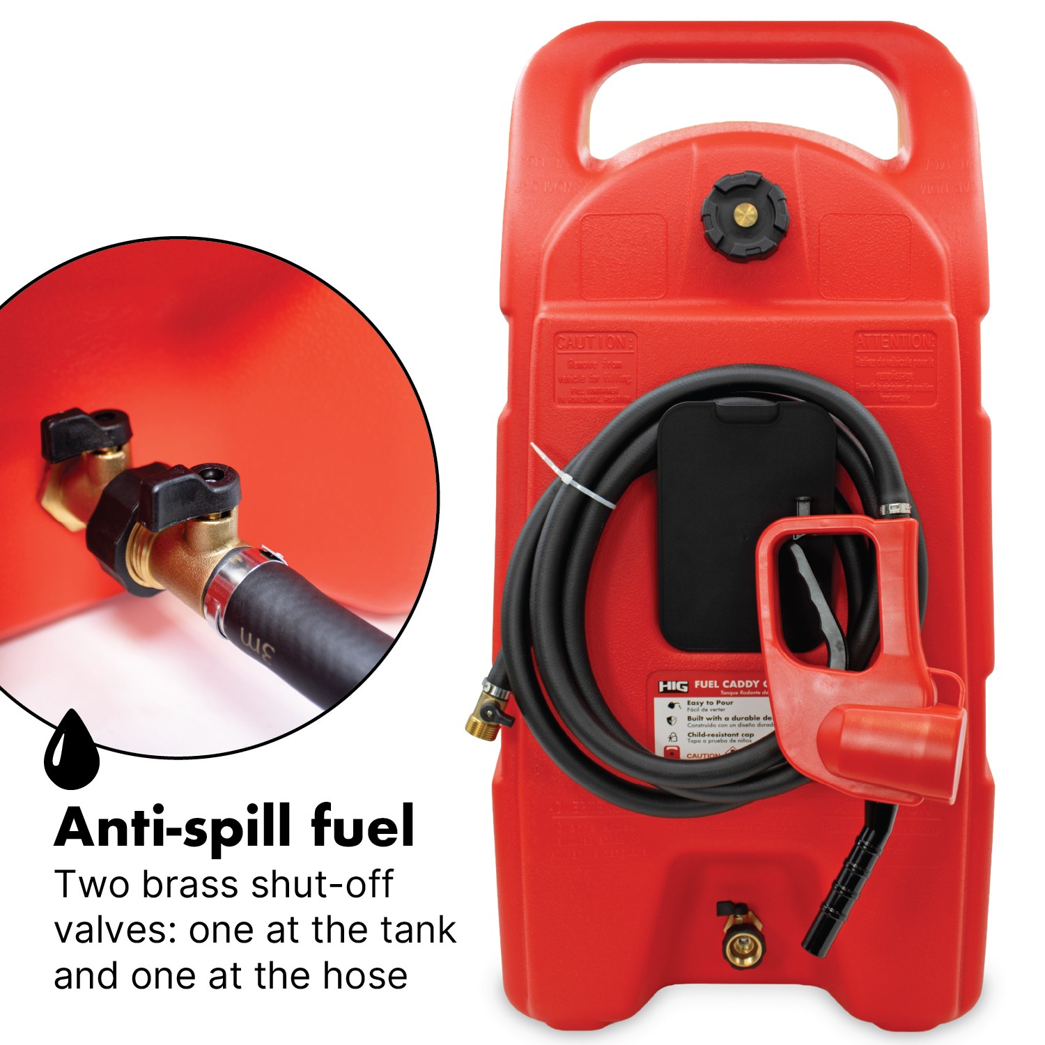LAUCO Mobile Fuel Caddy 75L with Transfer Hose & Nozzle Gun