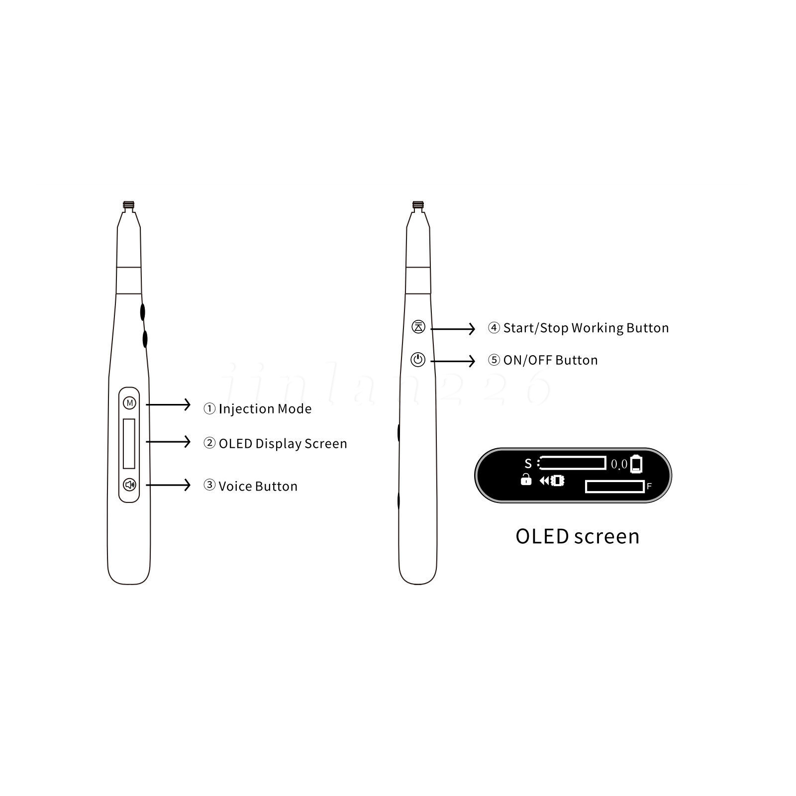 Dental Painless Oral Local Anesthesia Device anestesia Pen Woodpecker Style