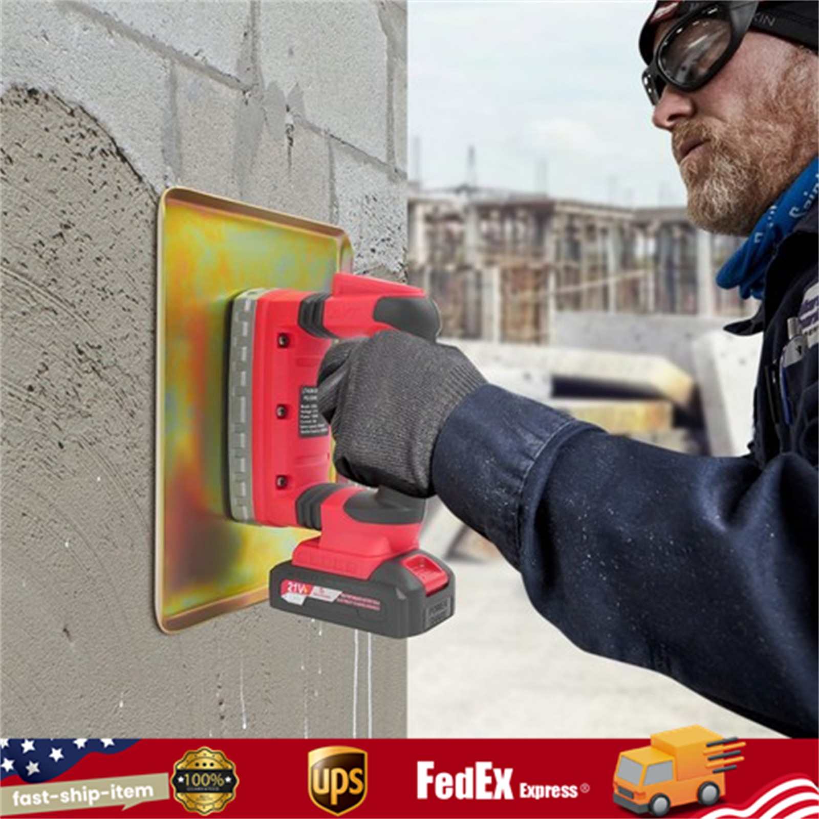 Cordless Concrete Flat Plate Vibrator – Lightweight & Efficient Troweling Tool.