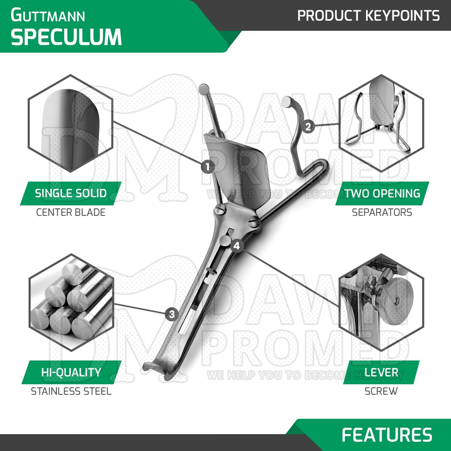 Guttmann Vaginal Speculum 9″ Self Retaining Surgical OB/Gynecology Inst German G