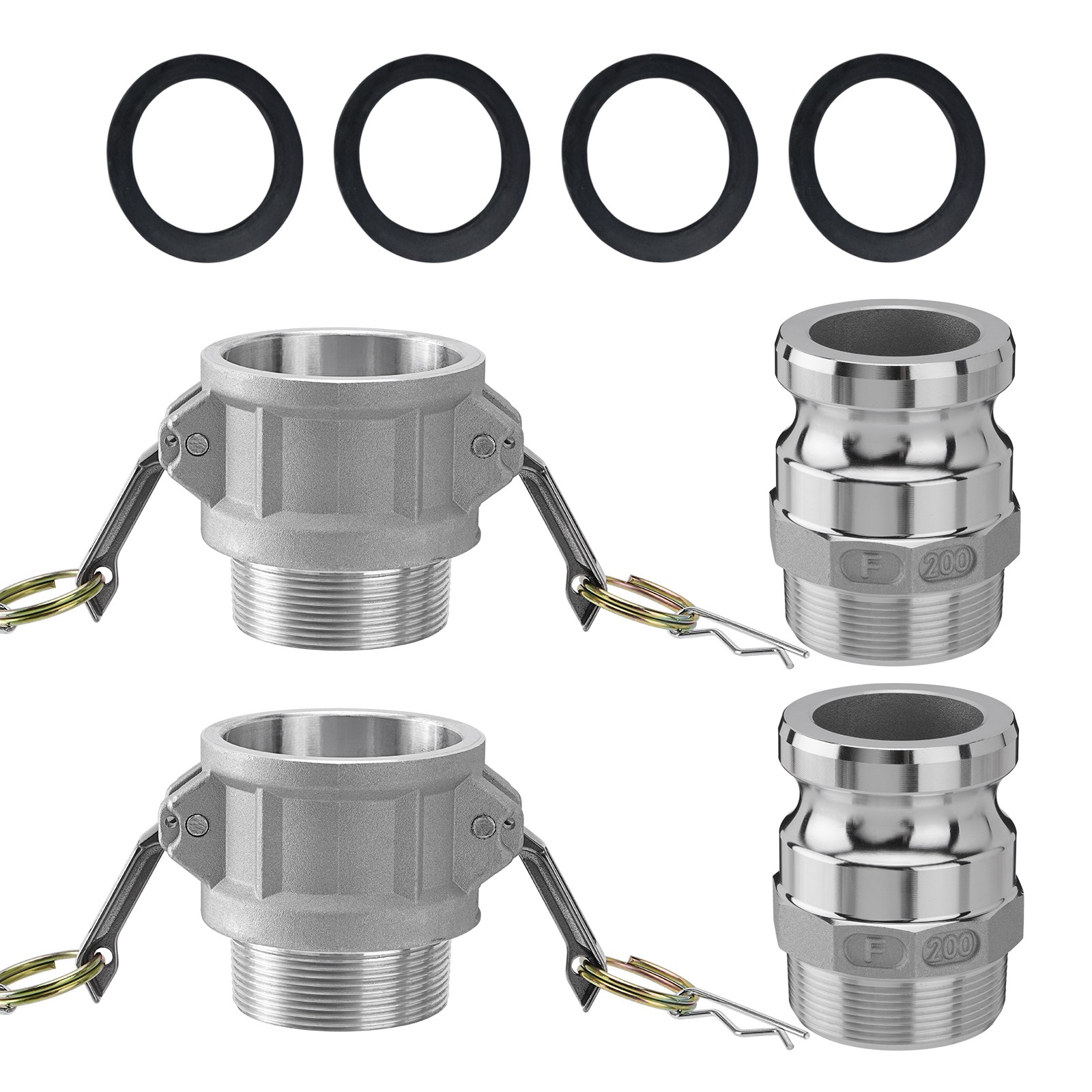 2» Camlock Fittings Type B & Type F Cam and Groove Hose Fittings W/ 4PCS Gasket