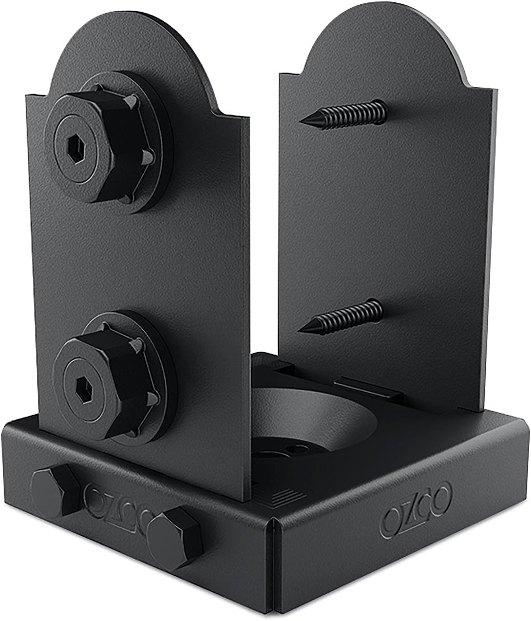 OZCO 54207 Laredo Sunset Lite 4×4 Post Base,Black, 8 pack