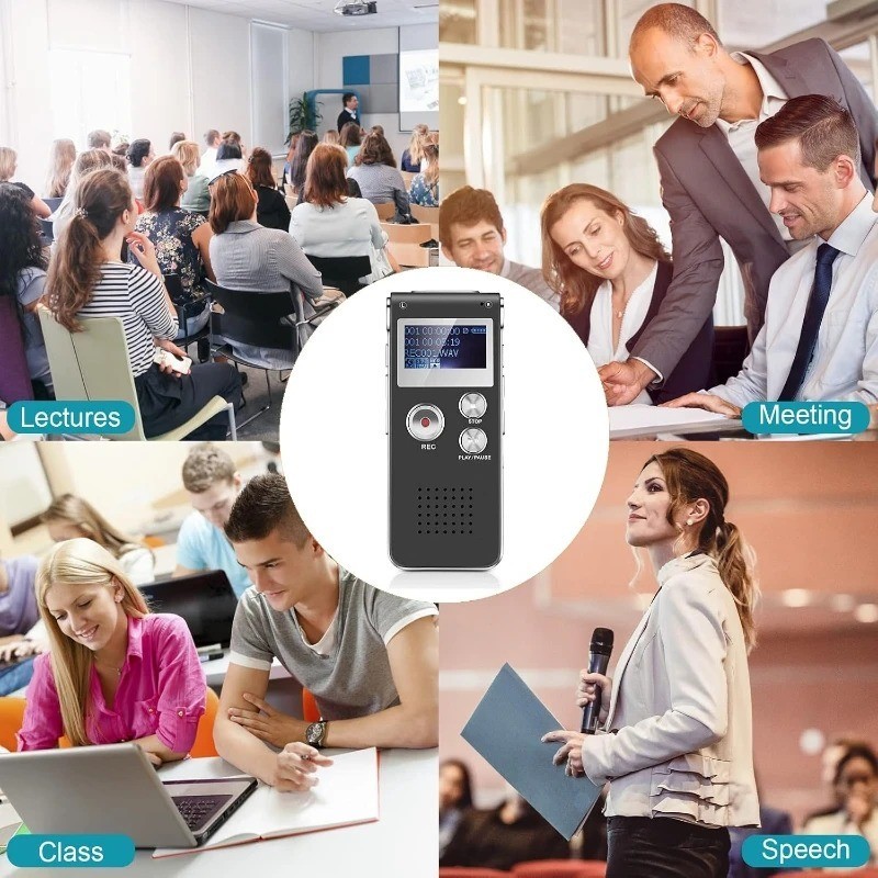 Lecture Digital Voice Recorder Dictaphone Audio MP3 Sound Mini Recorder Mic