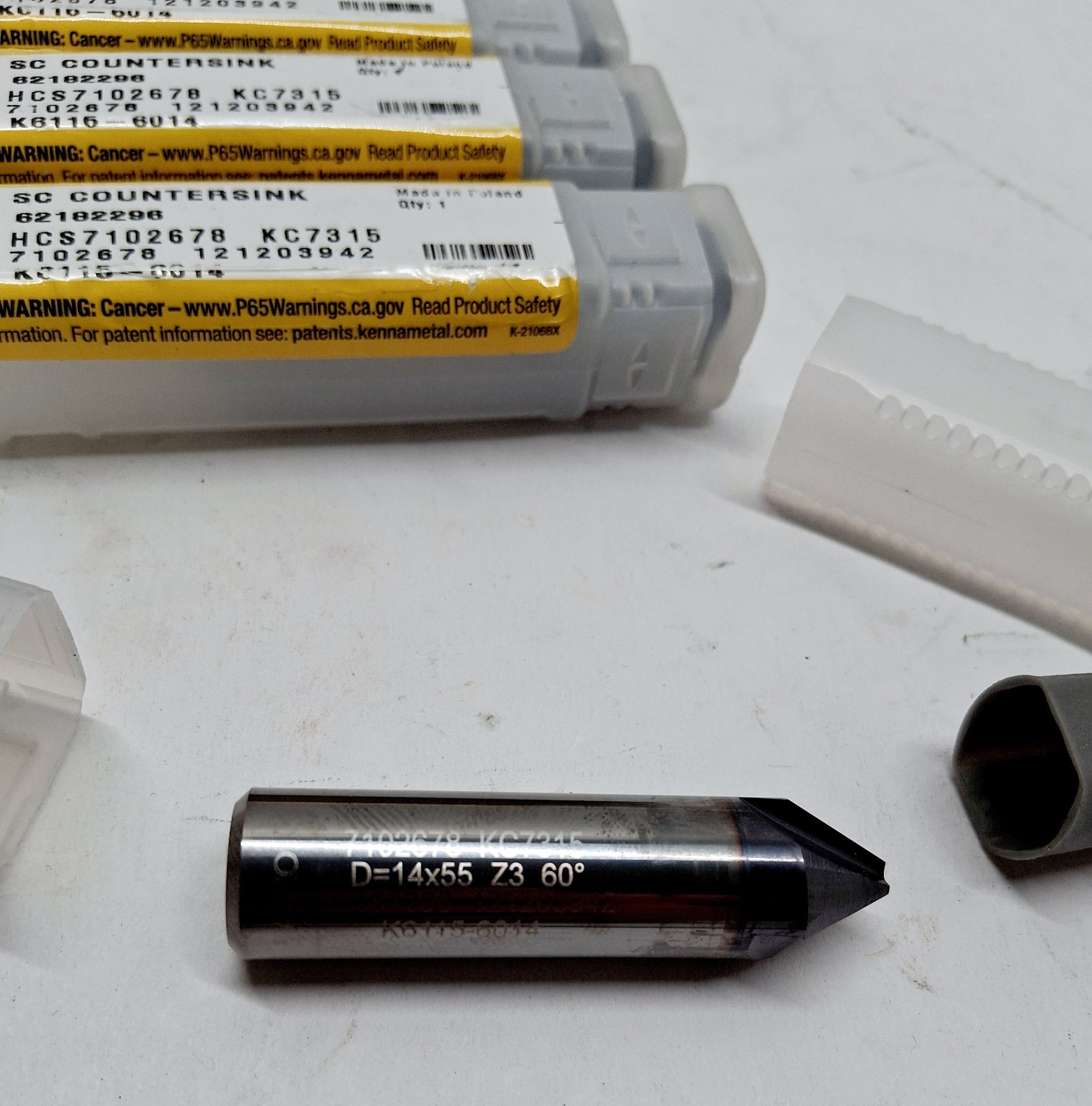 Kennametal SC Countersink HCS7102678 KC7315 R6115-6014 Solid Carbide QTY: 6