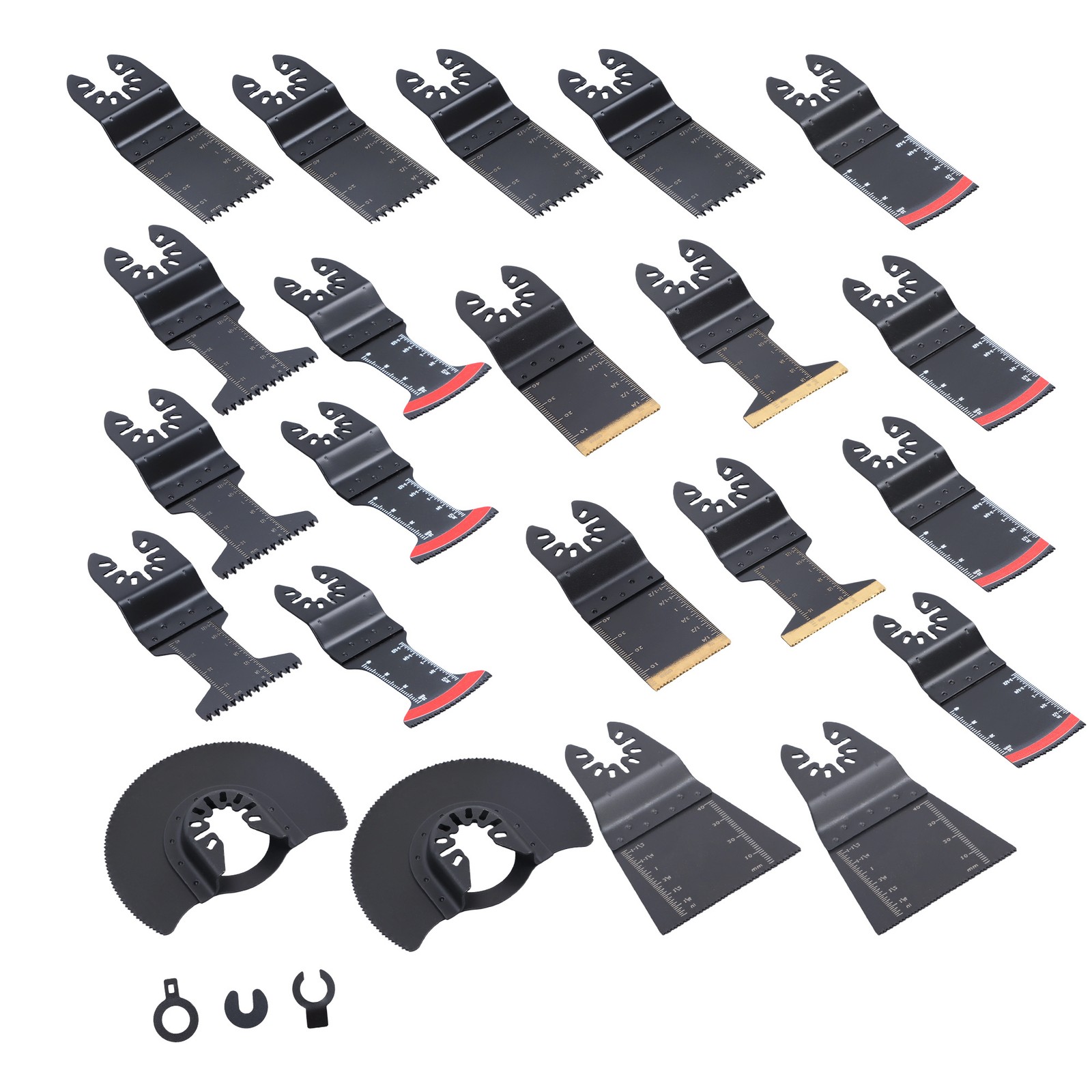 25-Piece Bi-Metal Multitool Blades Titanium Oscillating Tool Blades Kit