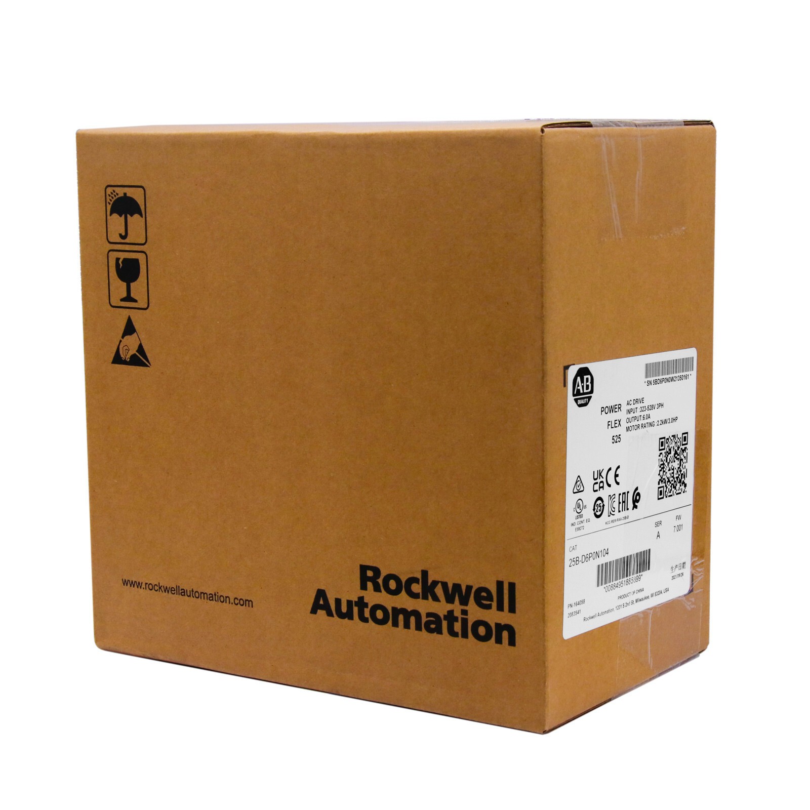 Sealed Genuine 25B-D6P0N104 /A PowerFlex 525 2.2kW 3Hp AC Drive US Free Tax