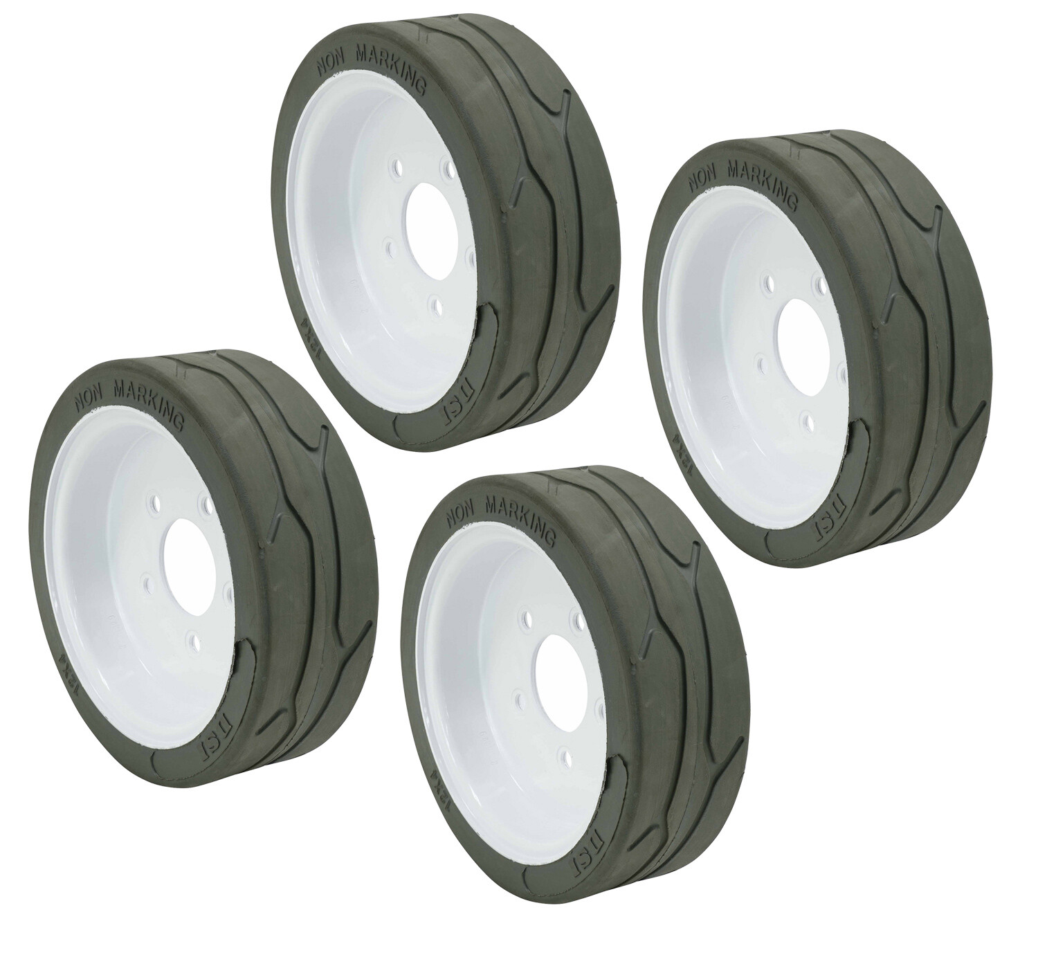 (4 Pack) SkyJack 158437 Scissor Lift Tires 12 x 4, – Plain | Non-Marking Whee…