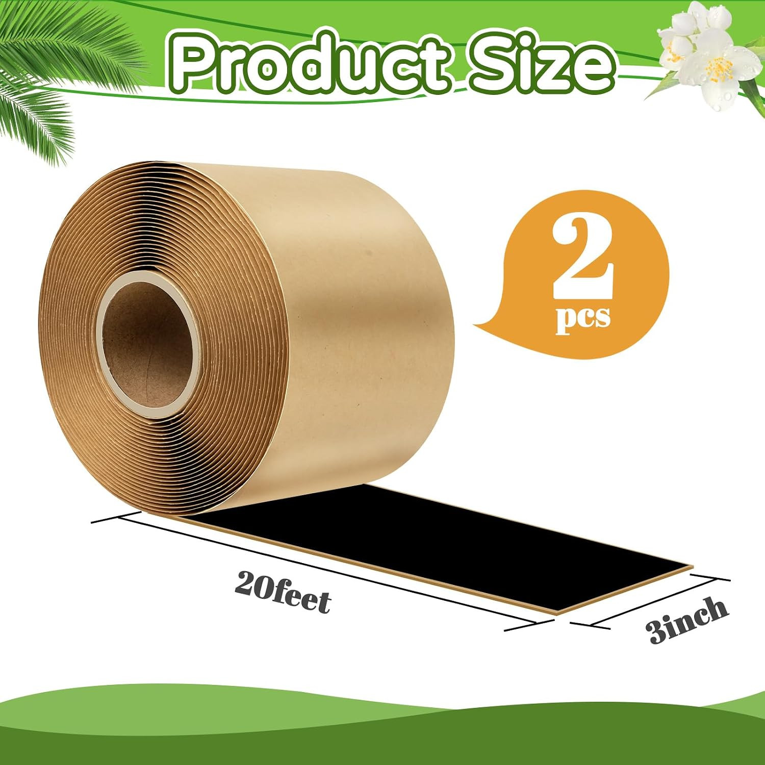 2PCS Pond Liner Seam Tape,3″ X 40′ Self Adhesive Double Sided Butyl Pond Seam Ta