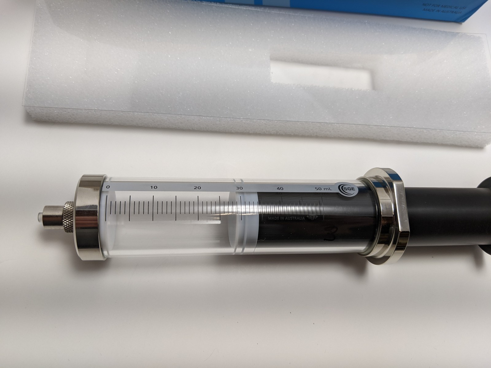 SGE 50MR-LL-GT 50 mL Gas-Tight Syringe, Luer-Lock 009660
