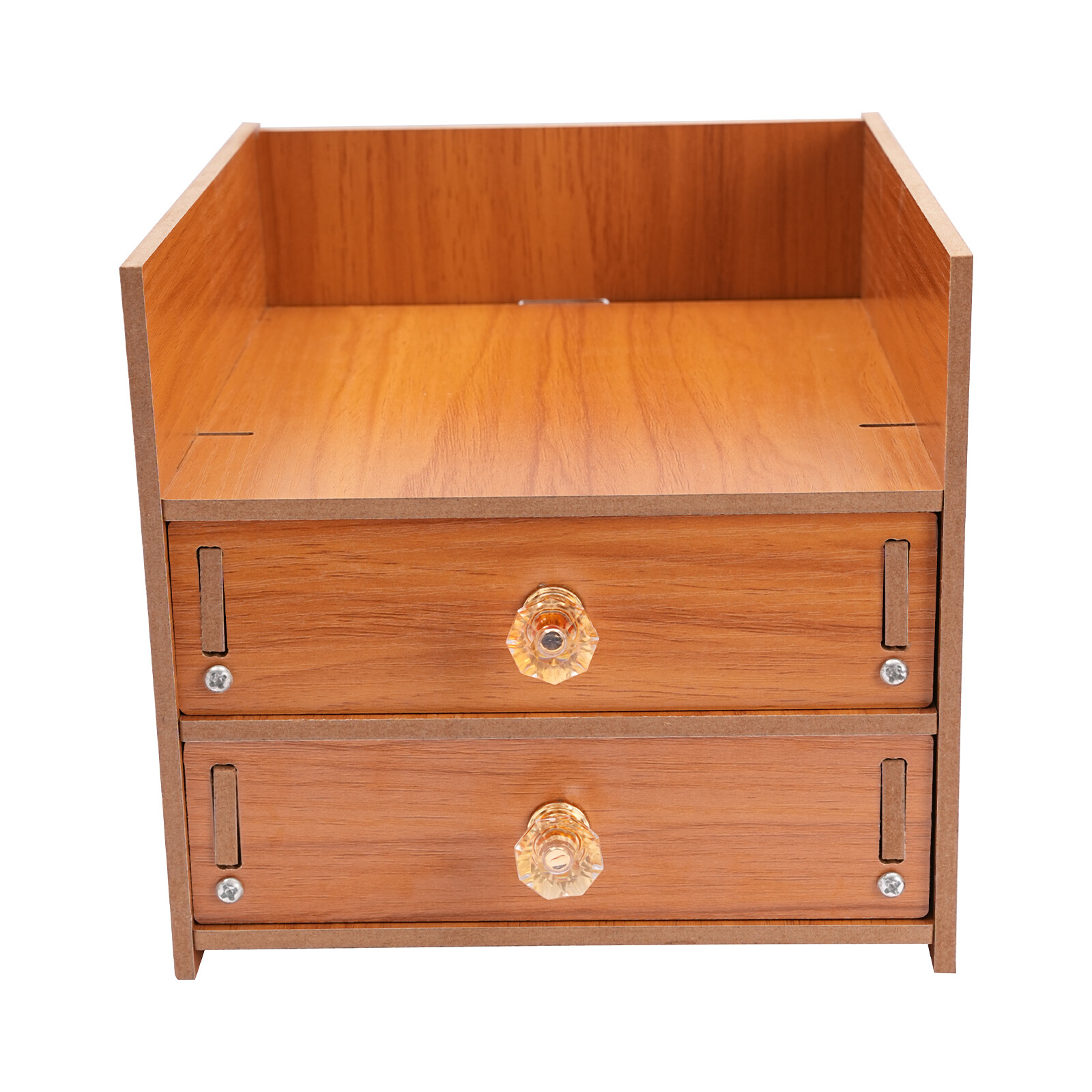 Computer Monitor Stand With Lockable Drawer & Phone Holder For Home Office