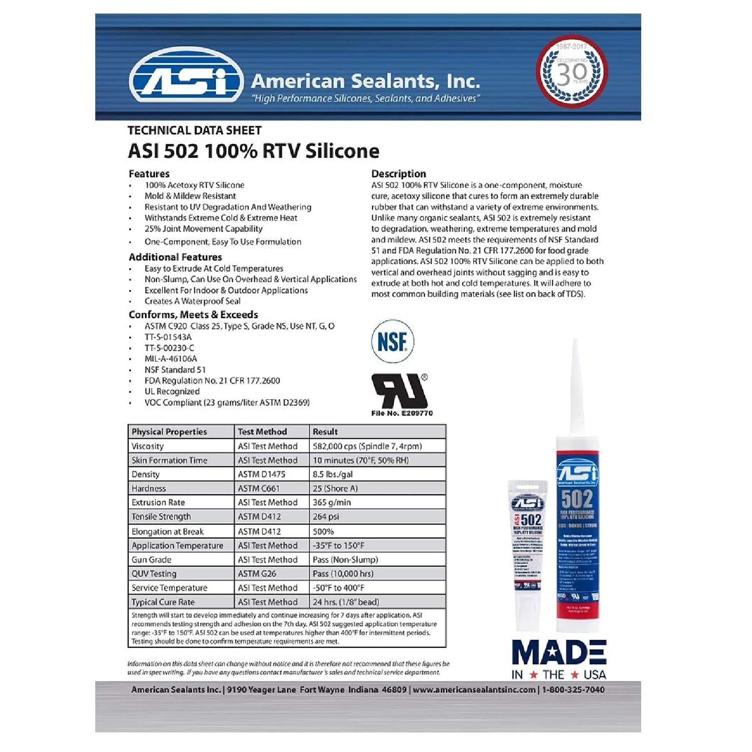 100% RTV Silicone Sealant 2.8oz – Clear, Waterproof for All Surfaces