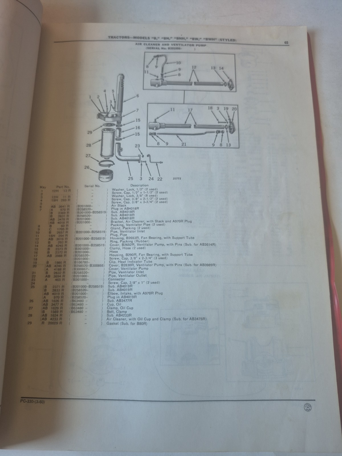 John Deere B BN BHN BW BHW Tractor Parts Manual Catalog