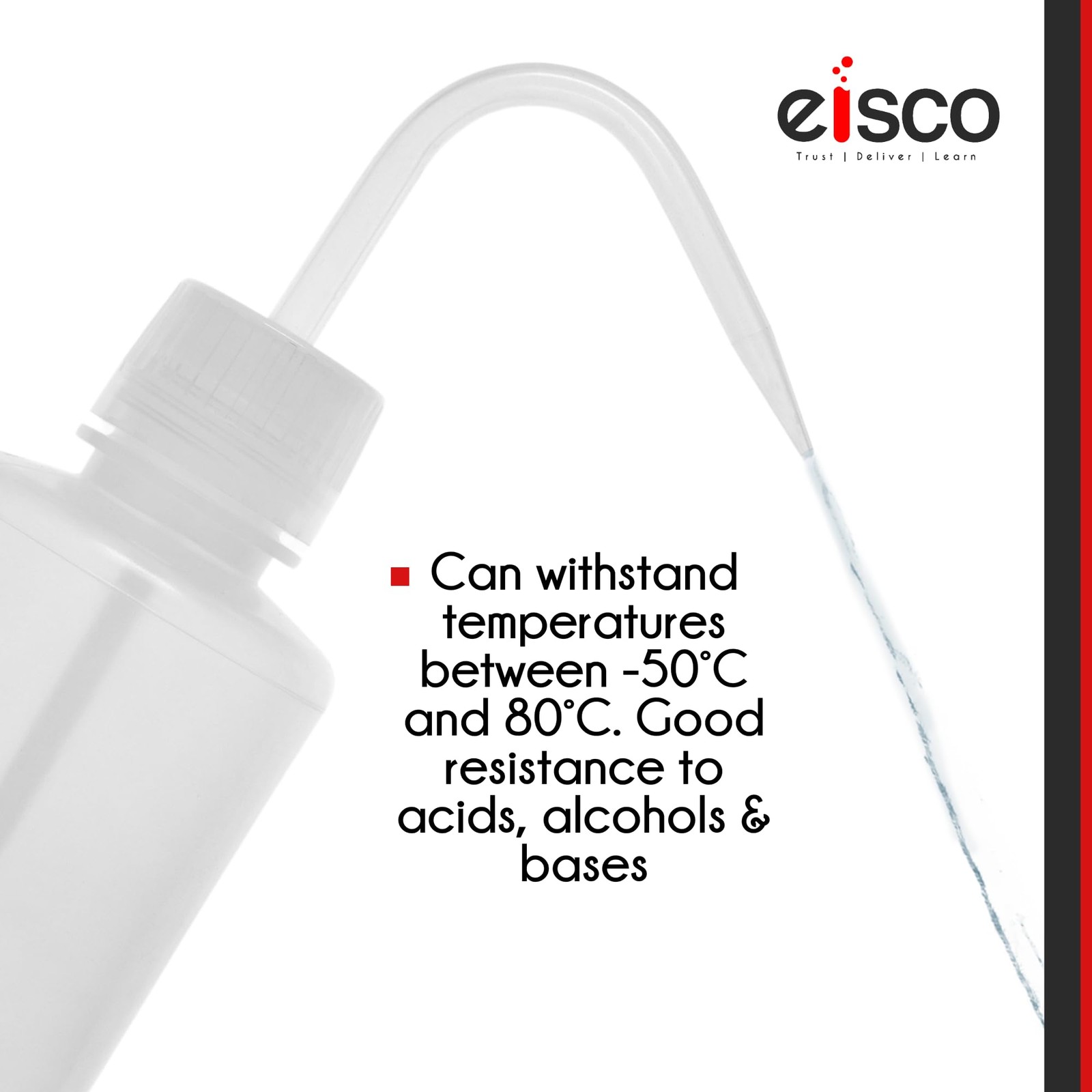 EISCO Wash Bottle, 125ml – Low Density Polyethylene – 4.2 Ounces, Translucent
