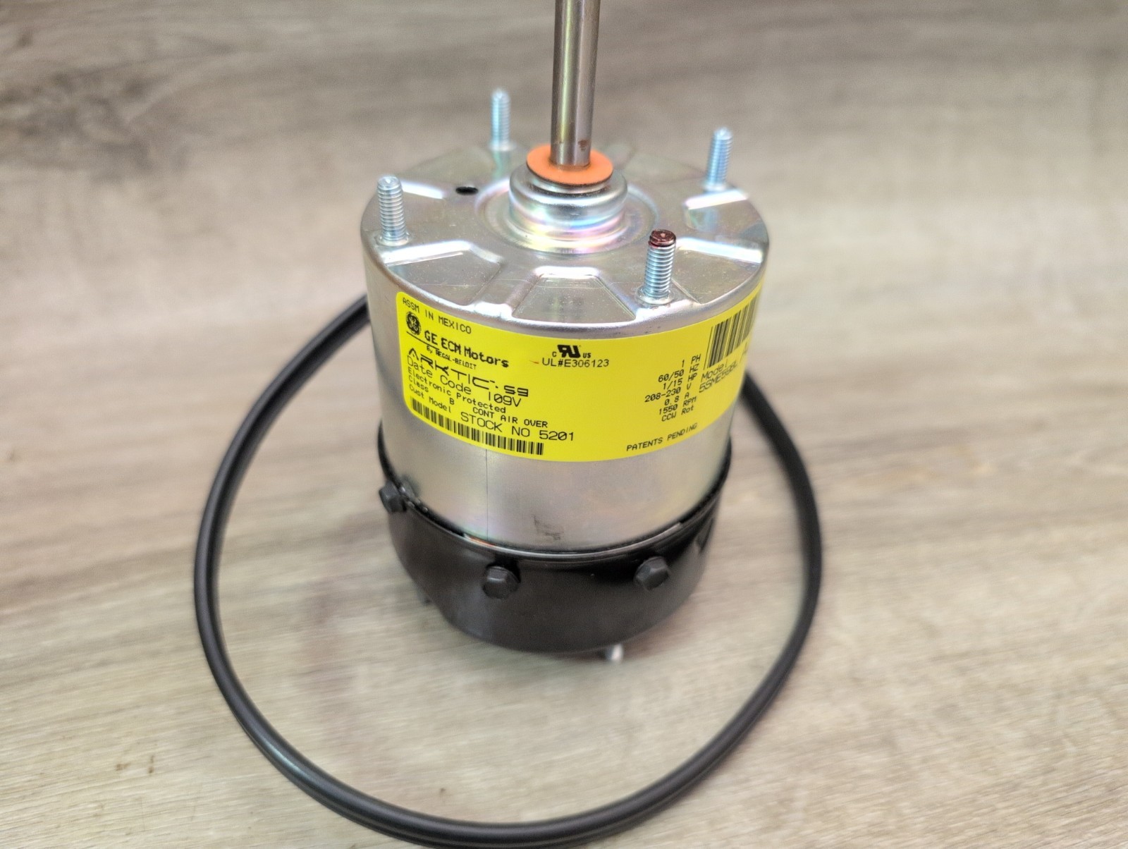 GE 5201 ARKTIC 59 ECM REFRIGERATION MOTOR, 208-230V, 1/15HP, 1550RPM