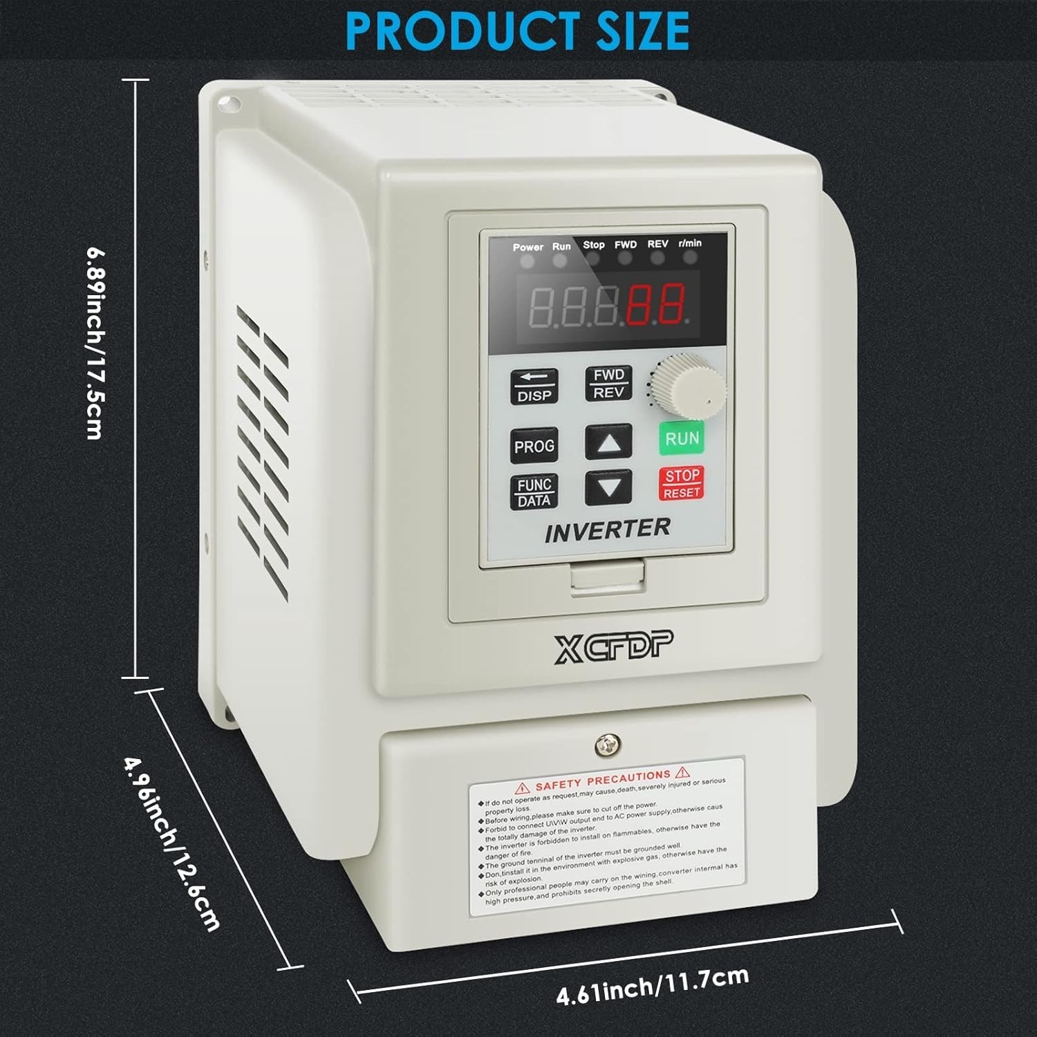 AC 220V/1.5Kw 2HP Variable Frequency Drive,8A VFD Inverter Single Phase to 3 Pha