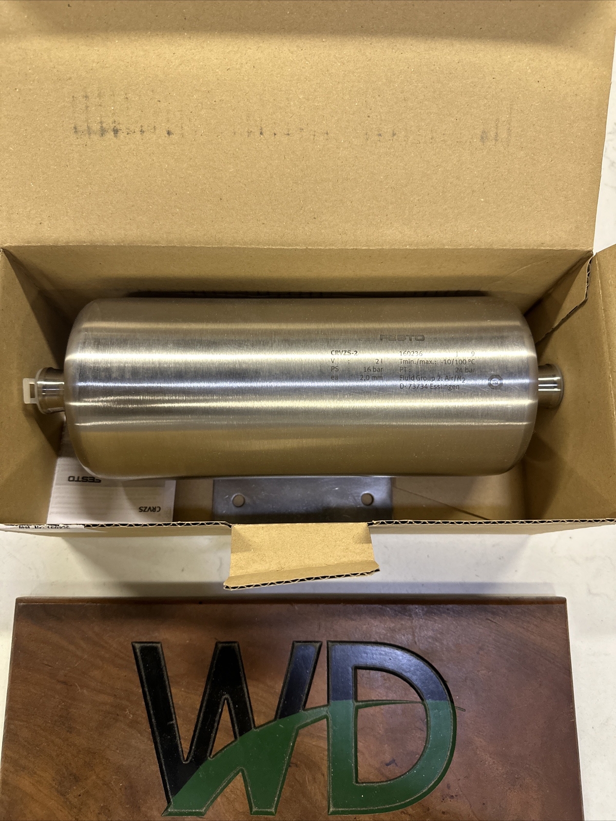 New In Box FESTO Air storage tank CRVZS-2 160236