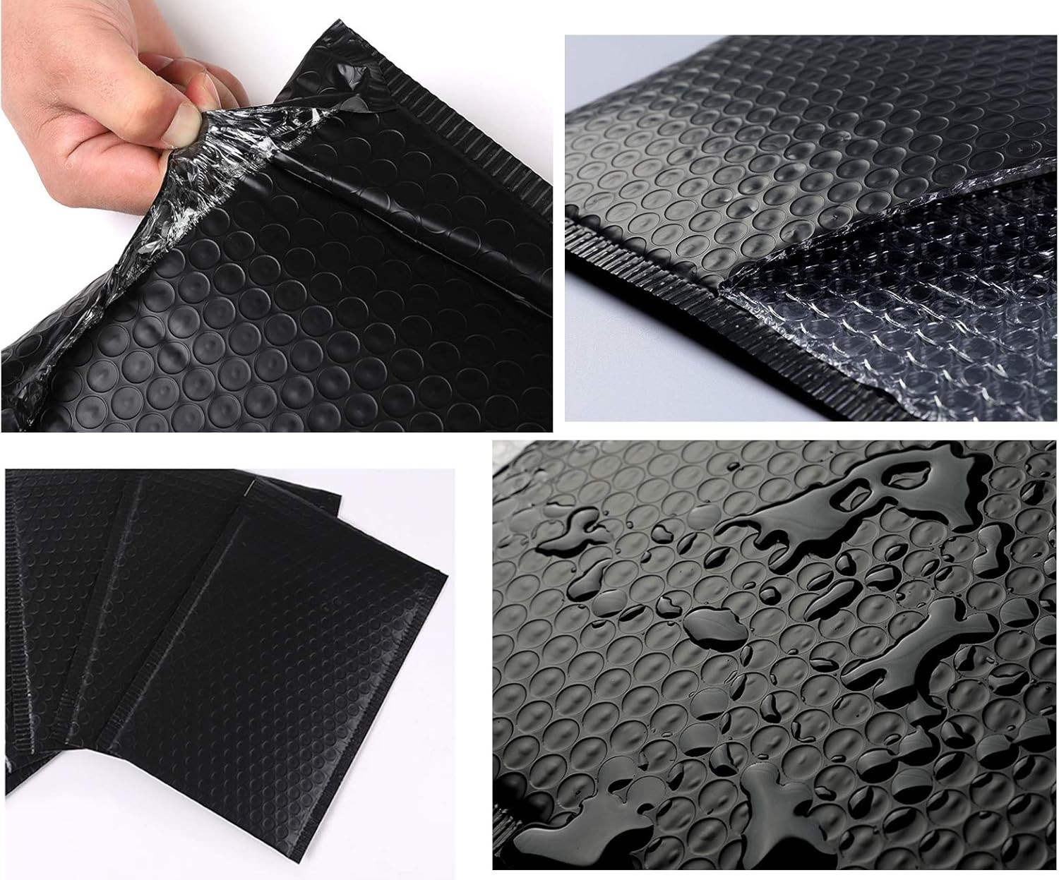 25 Pack 4×6 Inches Small Black Poly Bubble Lined Mailers Padded Shipping Enve…