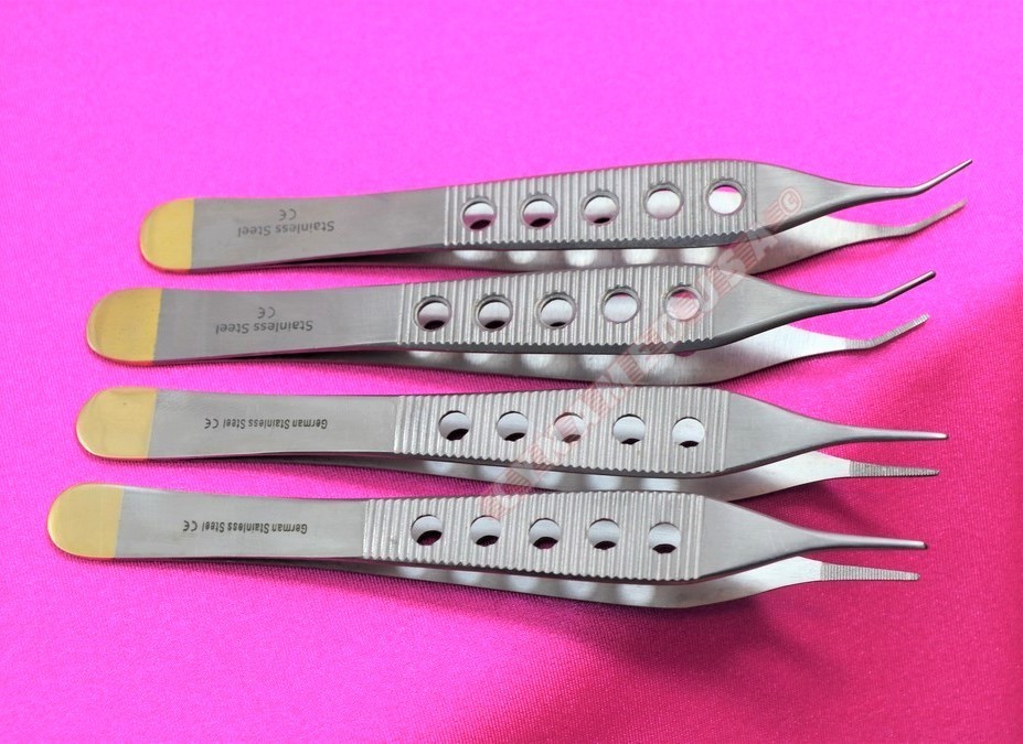 4 Adson Dressing Forcep Fine CVD & STR Tip 4.75″ Plastic Surgery Instrument